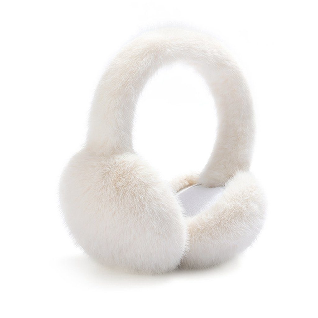 WaKuKa Ohrenwärmer Weiche Ohrenschützer aus Kunstpelz für Damen im Winter Weiß