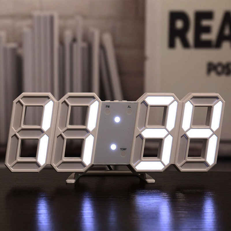 Oneid Wecker 3D LED Digitalwecker, Wanduhr, Digitaluhr,für Haus, Küche oder Büro