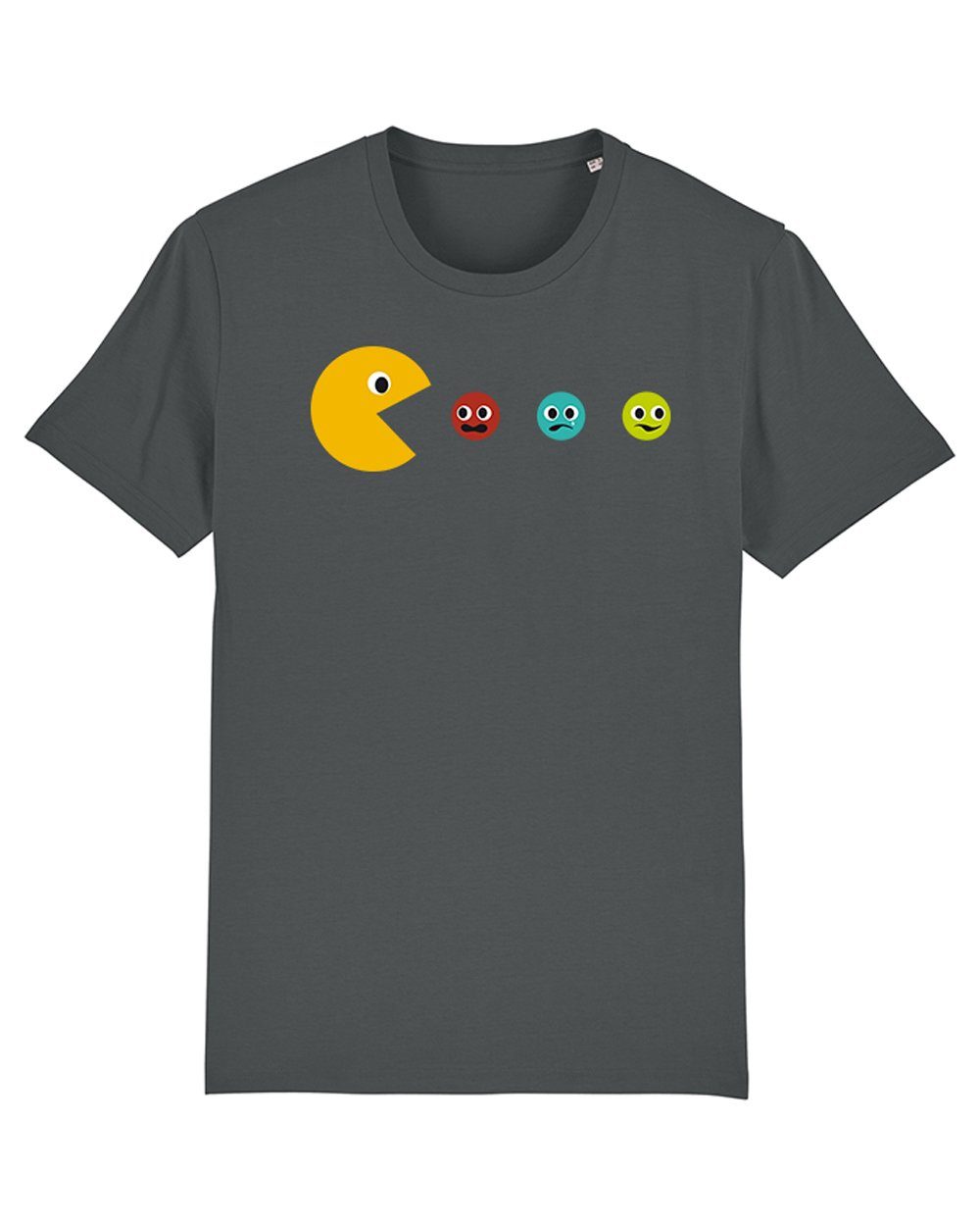 wat? (1-tlg) Apparel Pacmännchen Print-Shirt weinrot