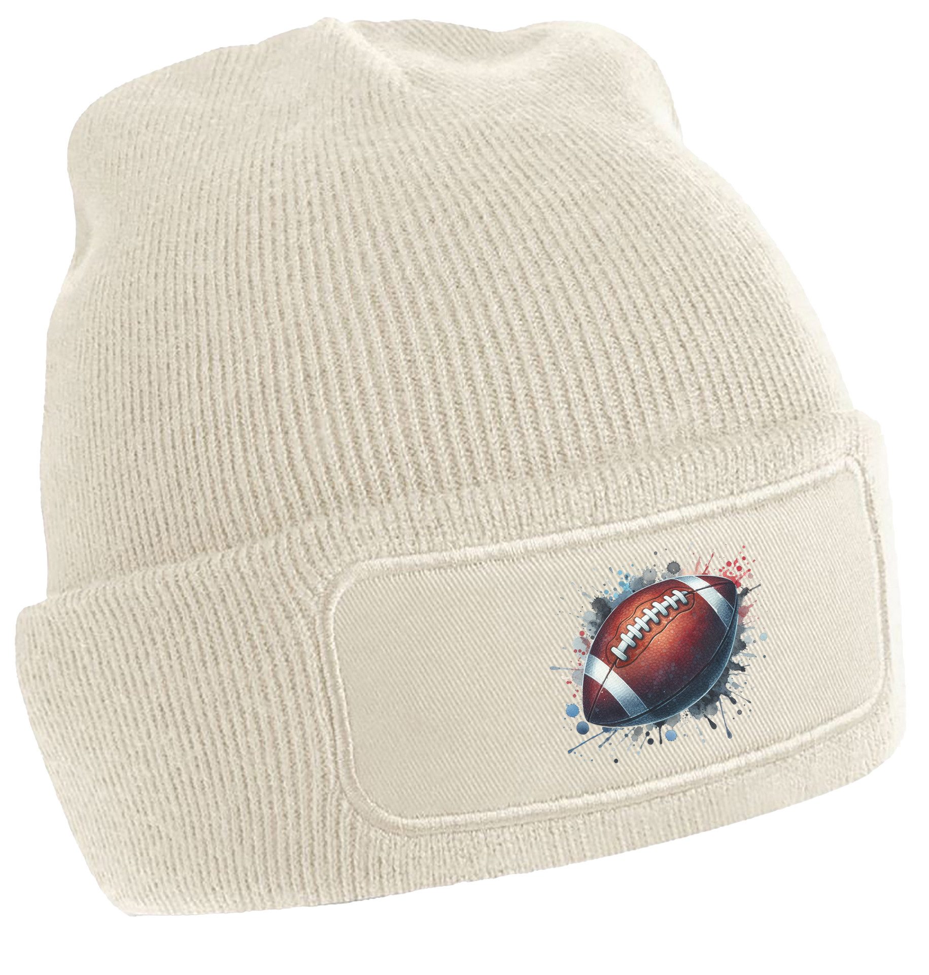 Strickmütze für kalte Tage - Beanie mit American Football Print