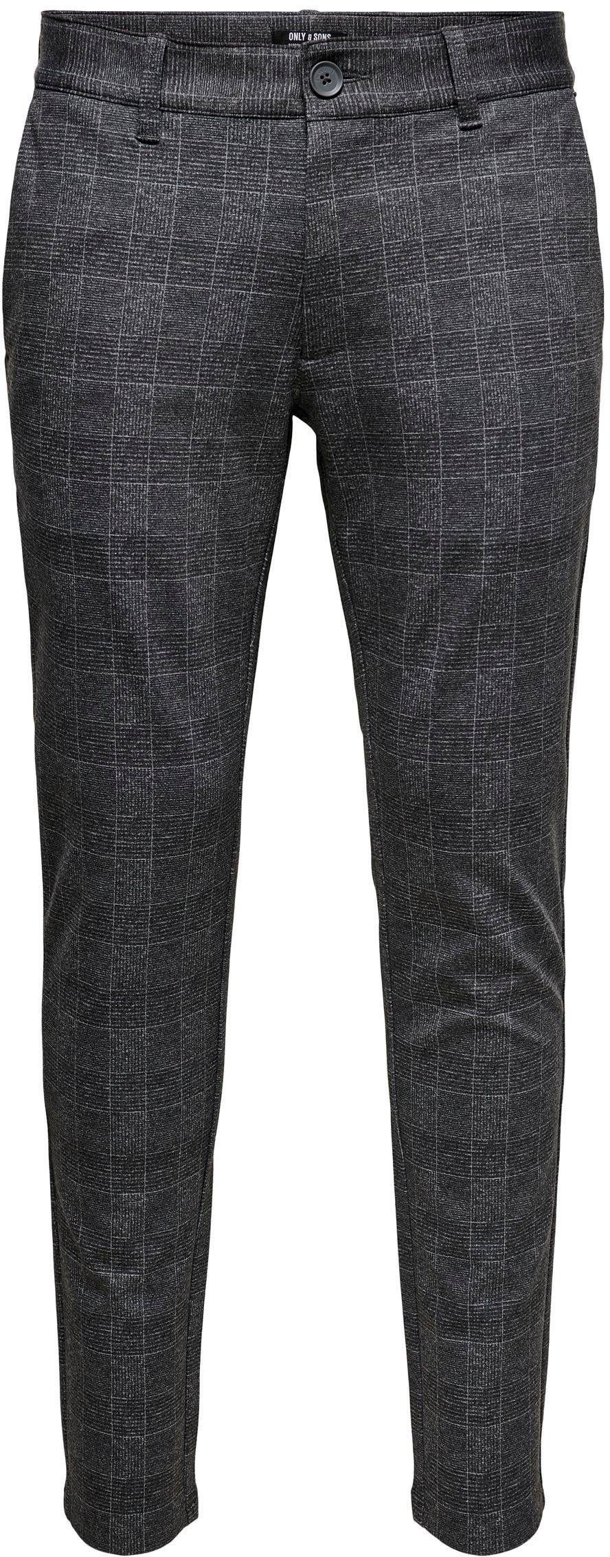 MARK CHECK ONLY schwarz-kariert Chinohose SONS PANTS &