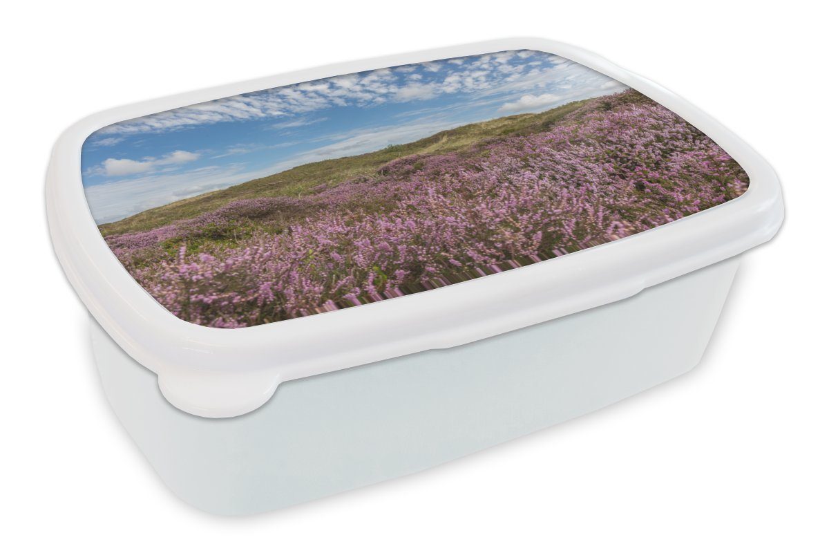 (2-tlg), Kunststoff, Dünen, Brotbox Mädchen Kinder weiß MuchoWow und - für Erwachsene, - und Heide Lunchbox Wattenmeer Brotdose, für Jungs