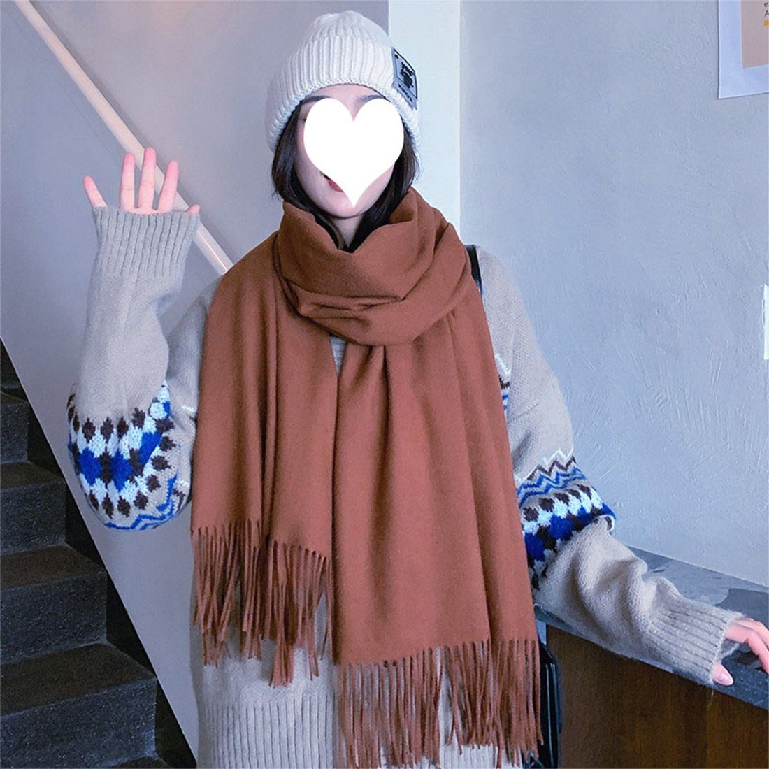 DÖRÖY Modeschal Männer Frauen Winter solide Farbe Schal, Mode Schal Schal khaki