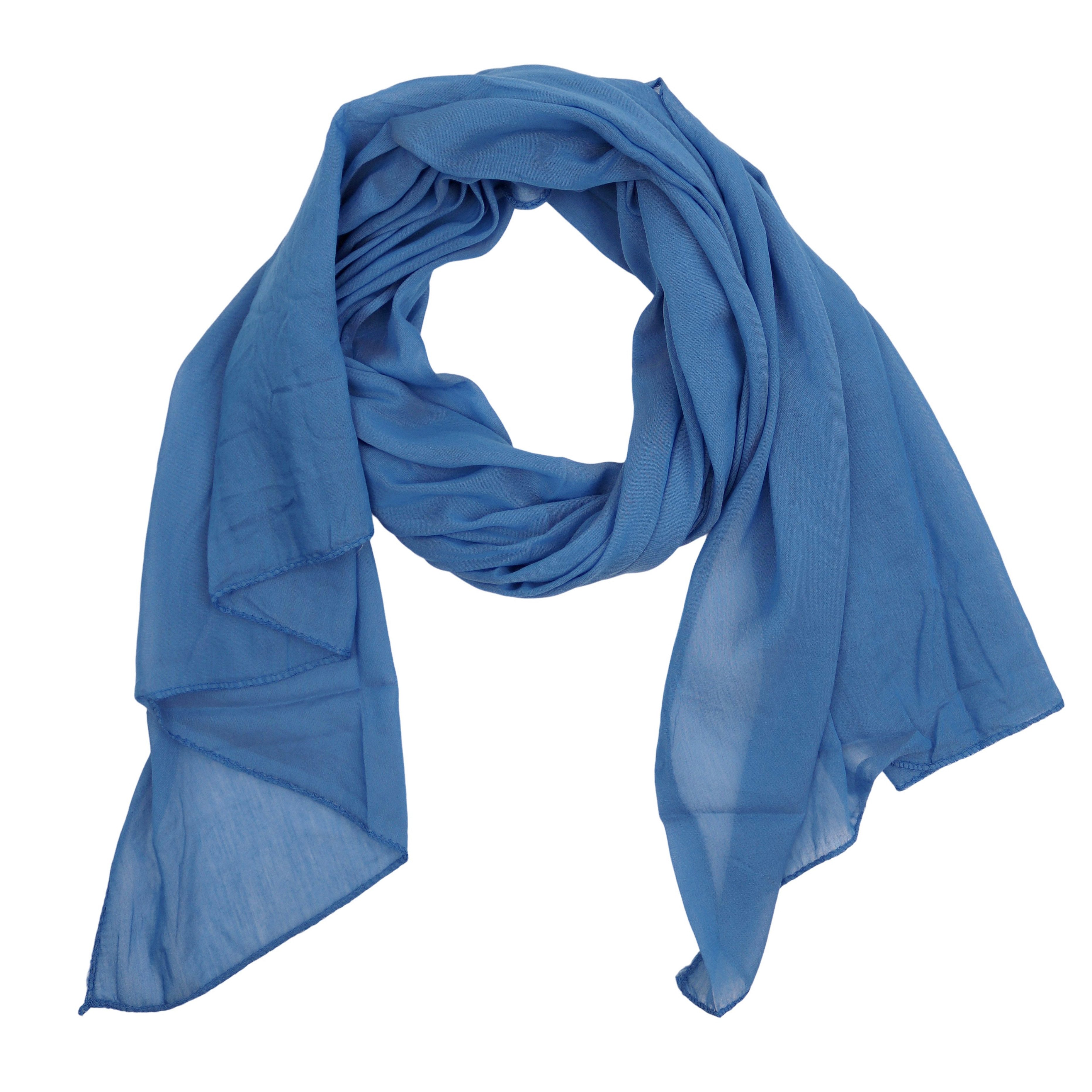 MIRROSI Modeschal Asymmetrischer Schal, Made in Italy 20% Seide 80% Baumwolle, (ca. 170x77cm, Leicht und bequem, Unifarbe), Damen Halstuch ideal für Frühling, Sommer und Herbst