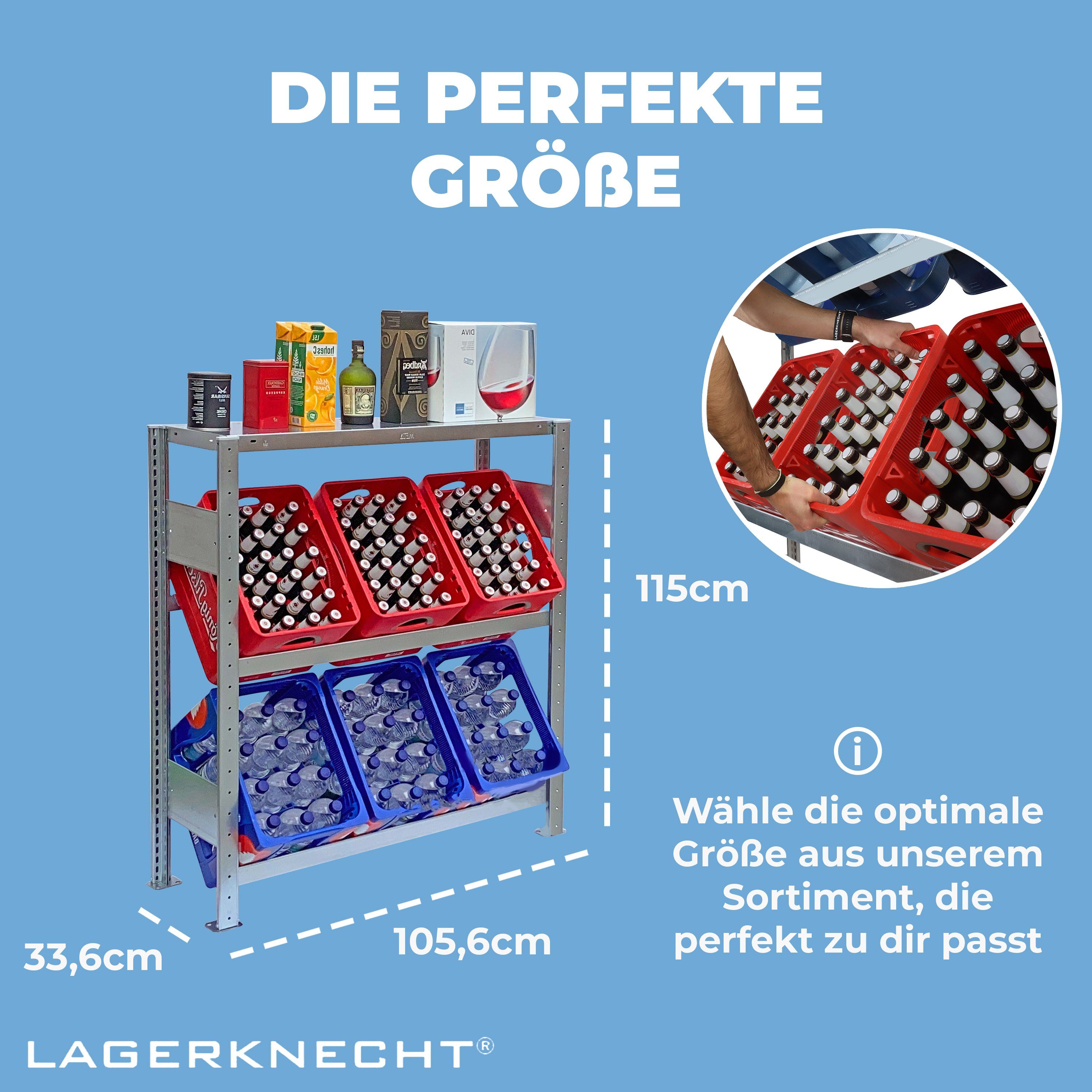 Lagerknecht Standregal Getränkekistenregal made in Germany 2 Ebenen für 6 K günstig online kaufen