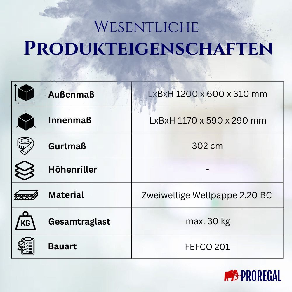 PROREGAL® Versandkarton 2-wellig LxBxH 1200x600x310mm belastbar bis 30kg Postversand, Robuster Versandkartons Faltkarton Postversand Paketversand – Bild 5 von 5
