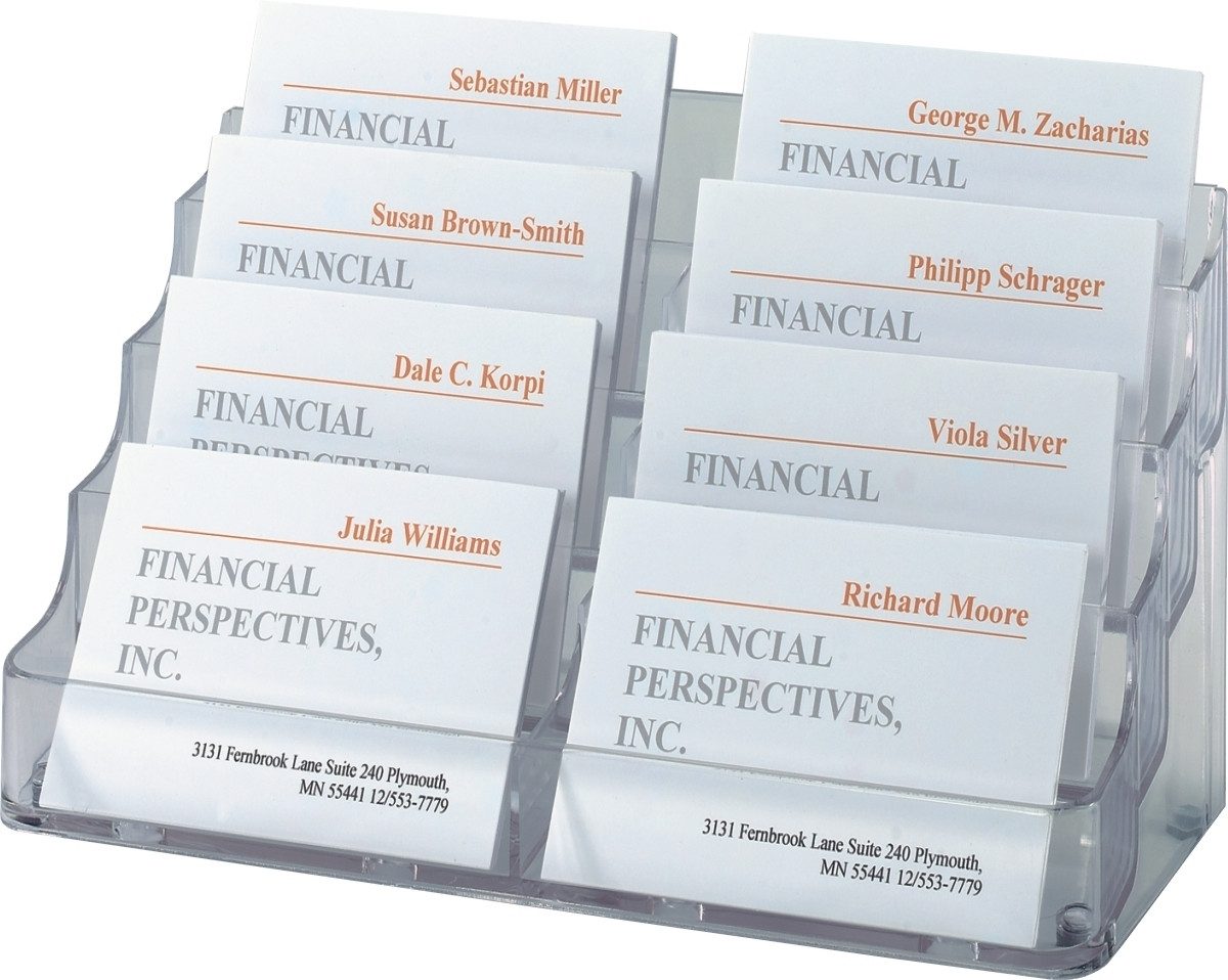 Sigel Визитные карточкиhülle Визитные карточки-Aufsteller glasklar mit 8 Fächern Hartplastik für Karte