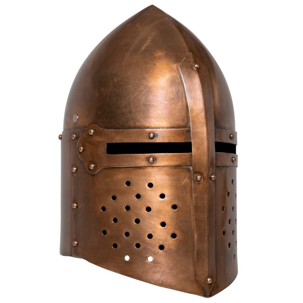 vidaXL Ritter-Kostüm Mittelalterlicher Ritterhelm Antik LARP Replik Kupfern Stahl