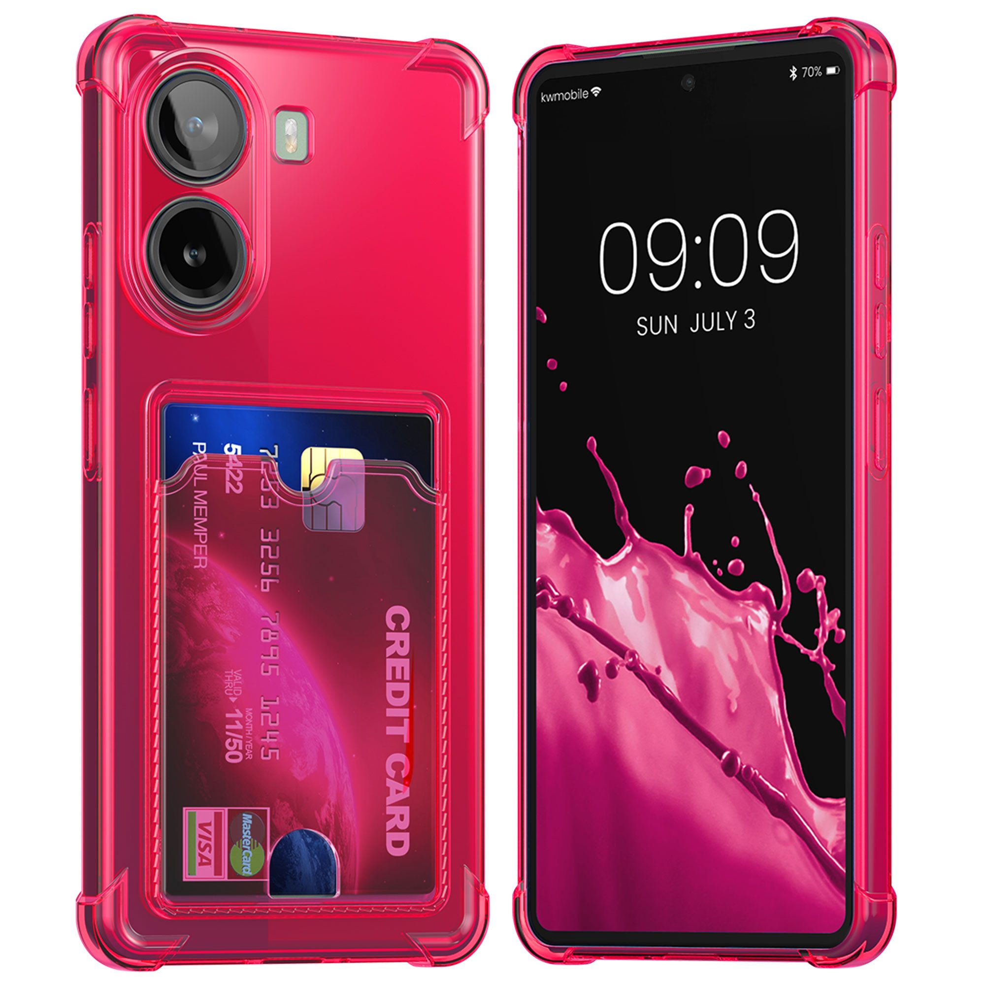 kwmobile Smartphone-Hülle Hülle mit Kartenfach für Xiaomi Poco X7 Pro 5G, Handyhülle Poco X7 Pro 5G mit Kartenfach Soft Case
