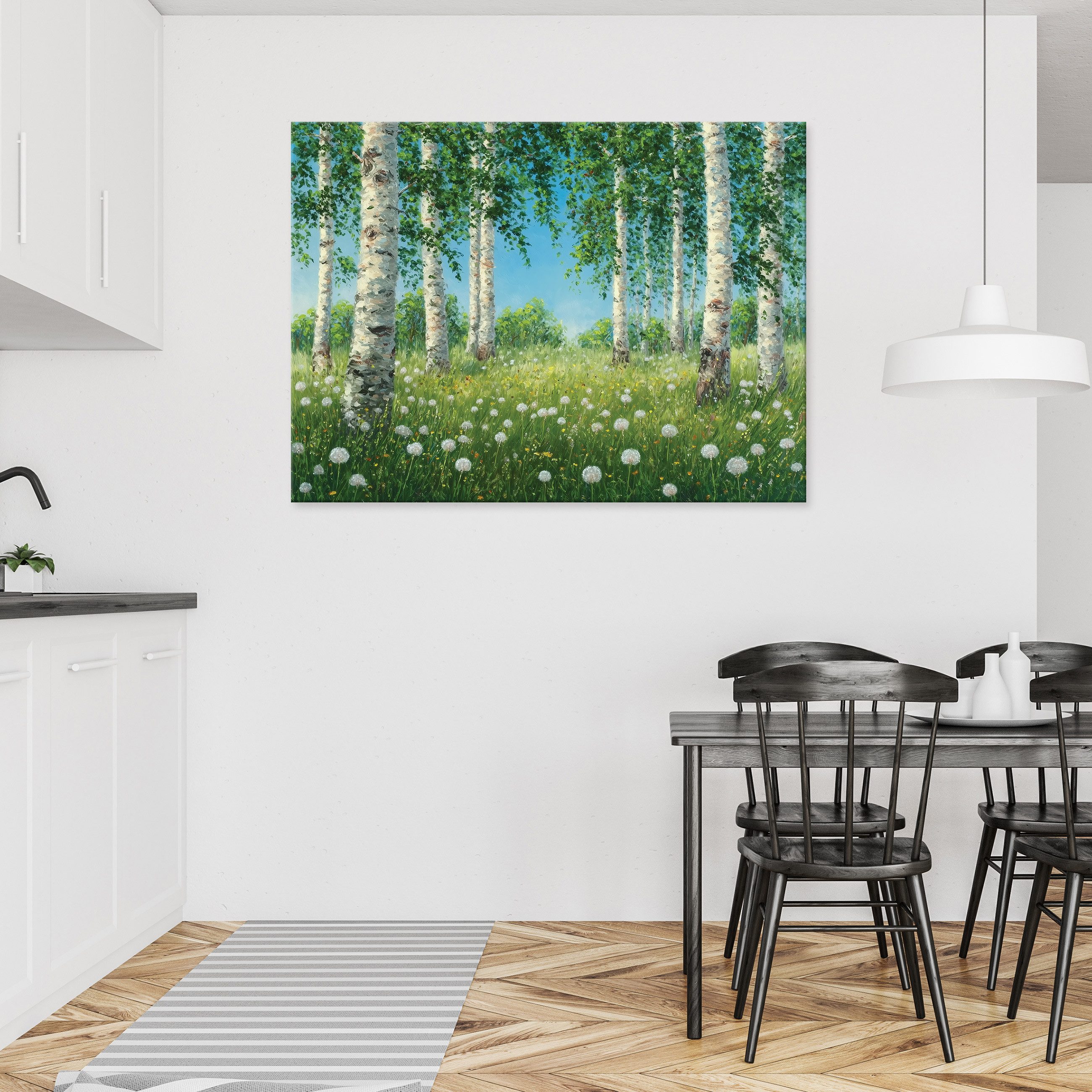 Wallarena Leinwandbild Birken Wald Bäume Grün Modern Wandbilder Wand Deko X günstig online kaufen