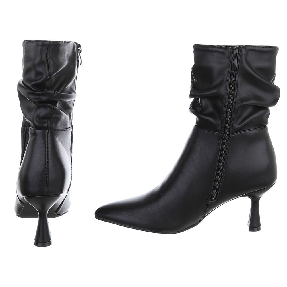 Ital-Design Damen Stiefelette mit High Heel und gerafftem Schaft Stiefelette (92002554) Pfennig-/Stilettoabsatz Stiefeletten in Schwarz – Bild 5 von 5