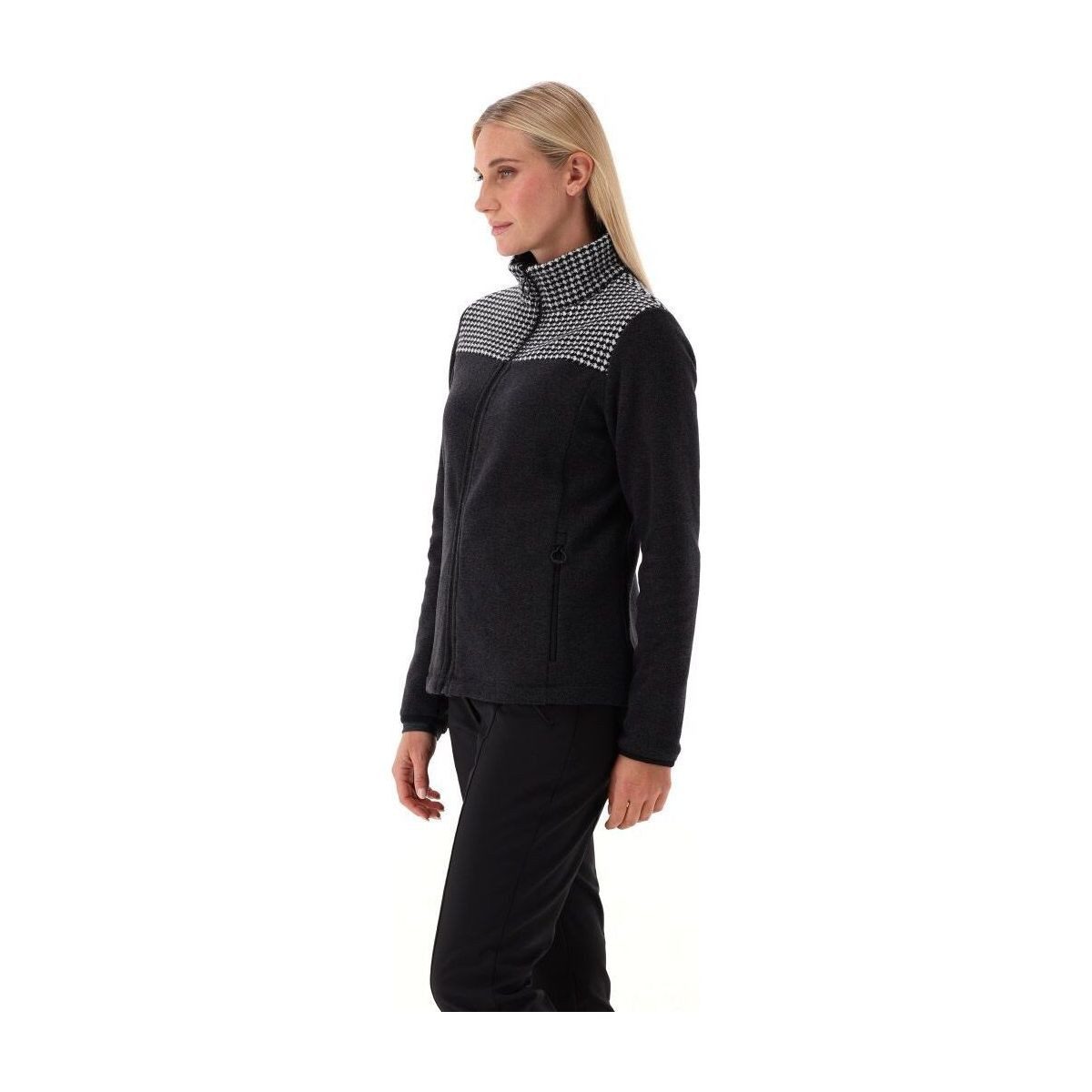 CMP Outdoorjacke Woman Wool Fleece Jacket Elegantes Damen-Sweatshirt aus Arctic Fleece mit Hahnentritt-Print