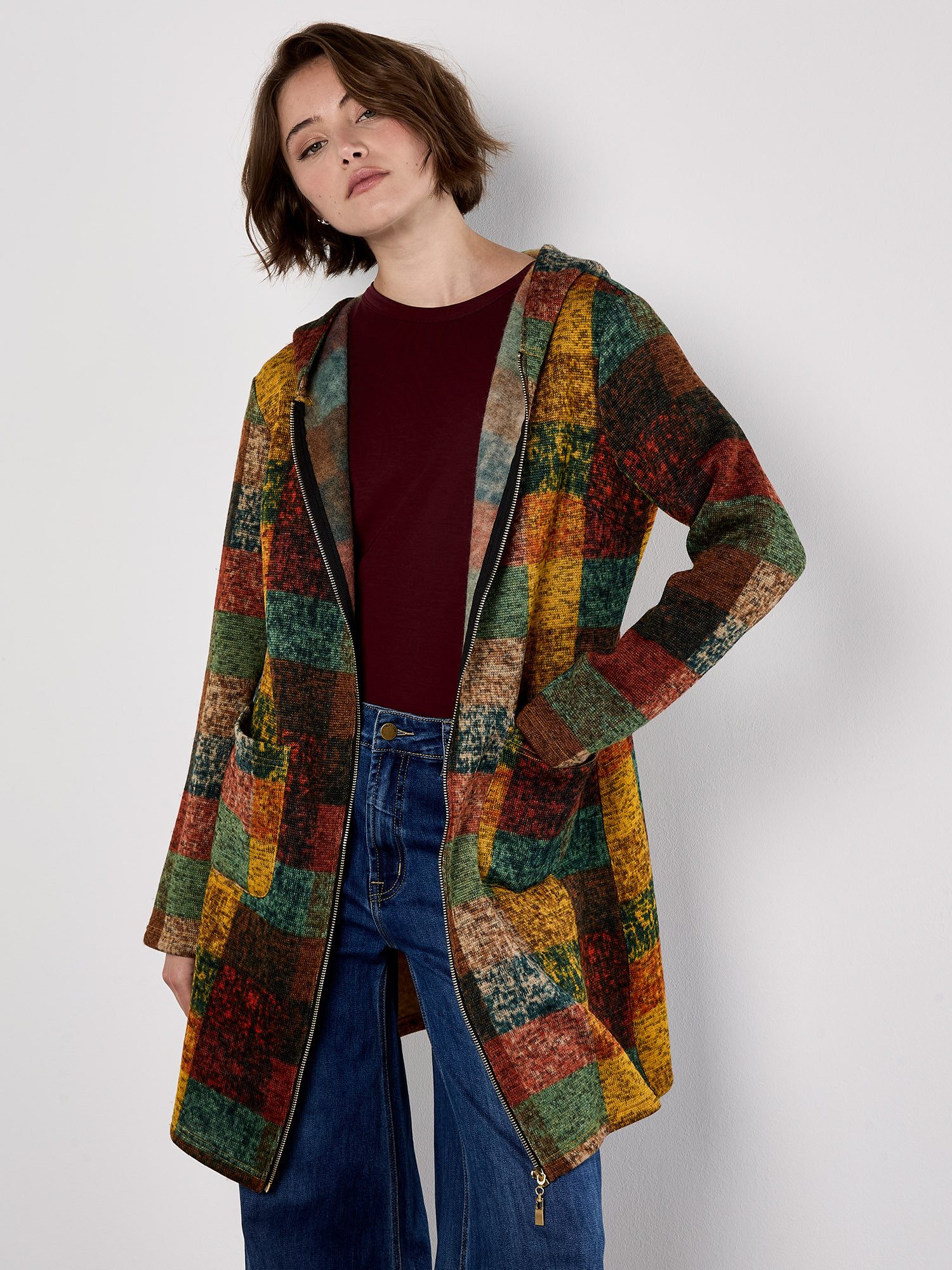 Apricot Wollmantel Cardigan-Jacke, mit Kapuze, mit günstig online kaufen