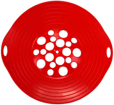 culinario Überkochschutz, (Set, 2-tlg), Universaldeckel Überkochschutz für Töpfe von Ø 16 - 28 cm 2 Stück rot