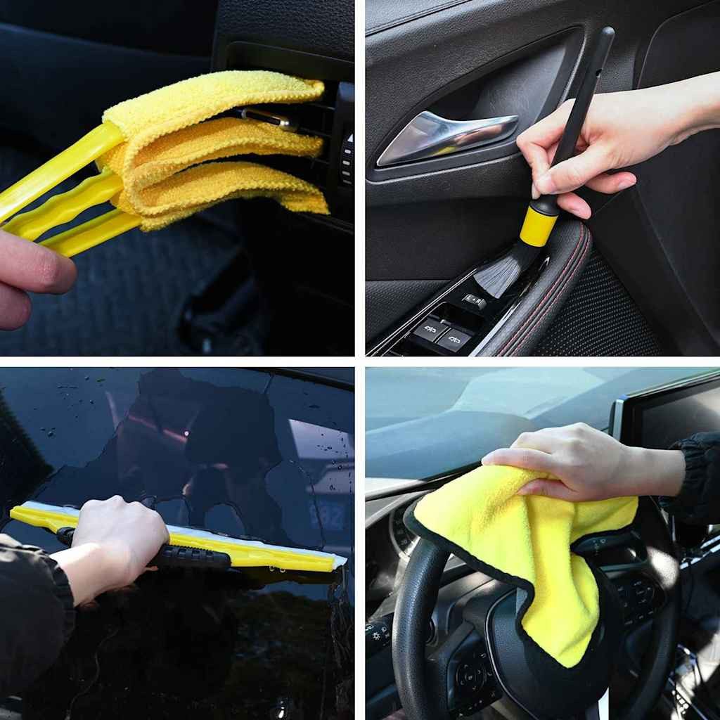 vidaXL Reinigungsbürsten-Set Auto Bürsten Set Mehrfarbig Poly-Rattan, (19-tlg) – Bild 2 von 5