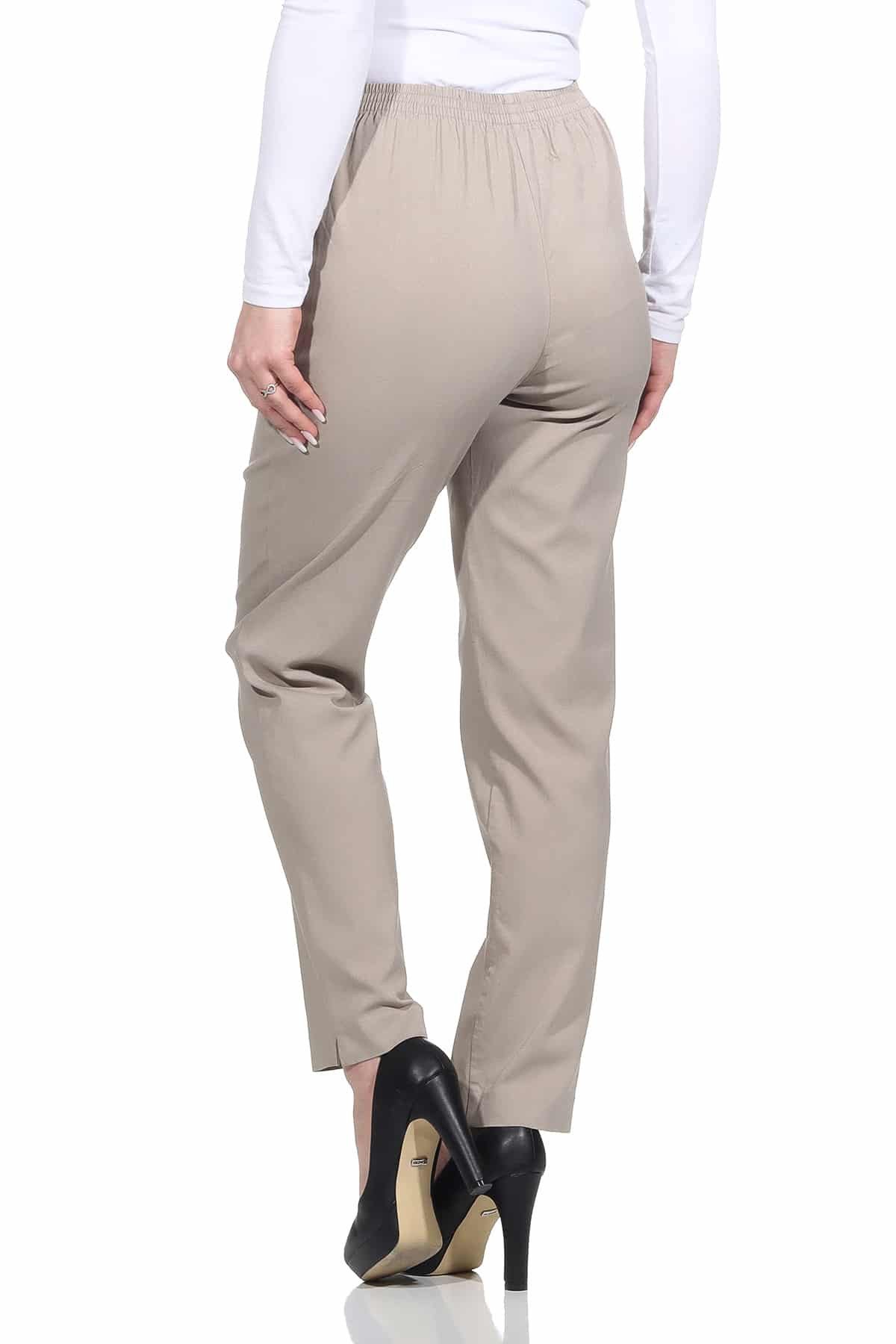 Alica Collection Schlupfhose Classic Freizeithose Damen Basics Businesshose mit Stretch - Kurzgröße Elastischer Gummibund seitlich und hinten, Basic, Klassisch