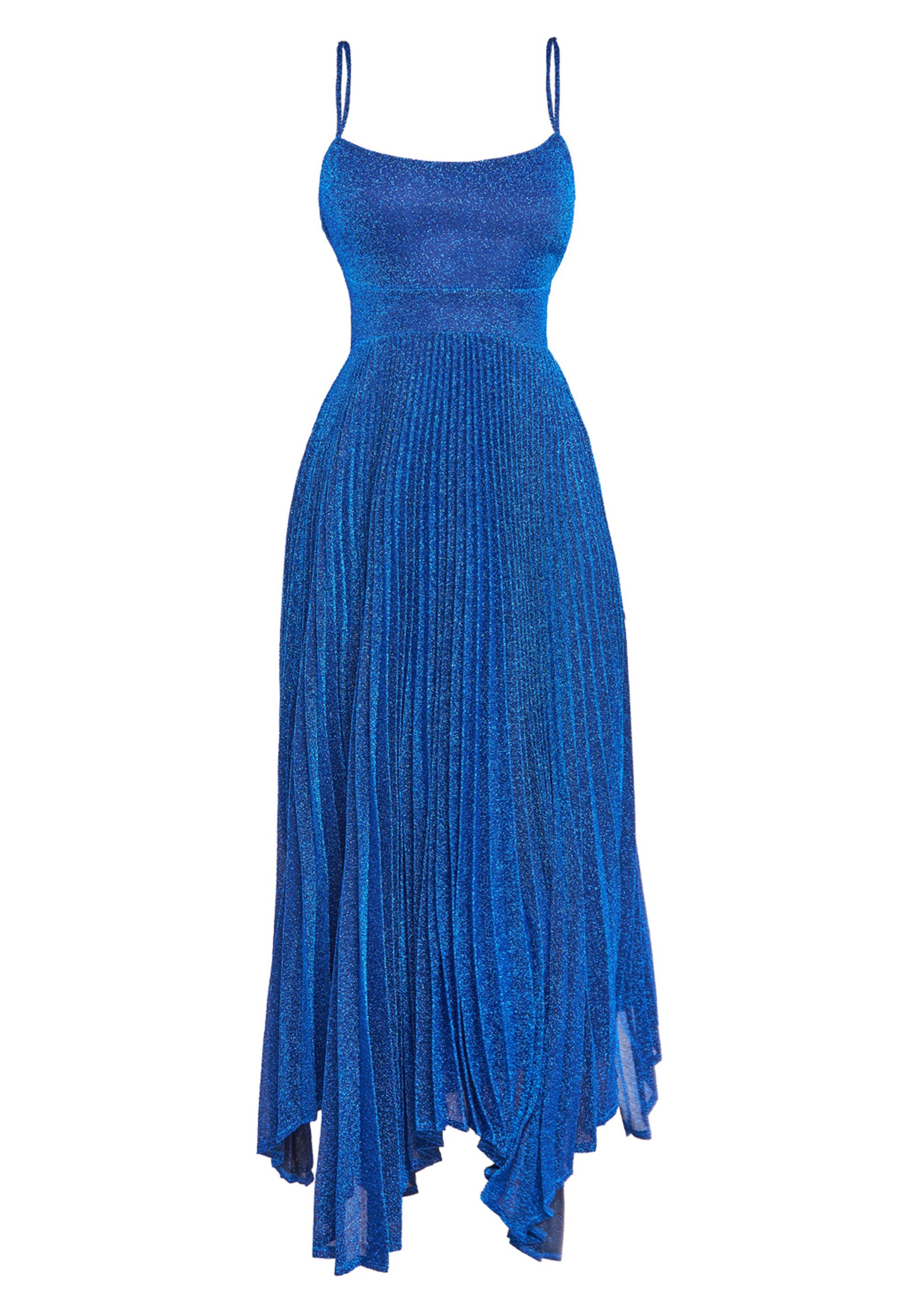 Goddiva Midikleid Tie Back Pleated Lurex günstig online kaufen