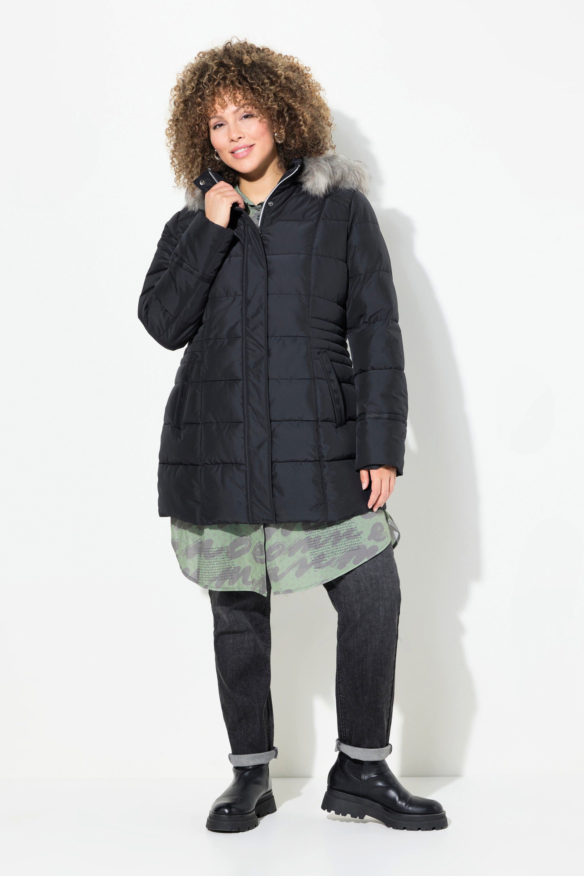 Ulla Popken Steppjacke HYPRAR Funktions-Steppjacke wasserabweisend Kapuze günstig online kaufen