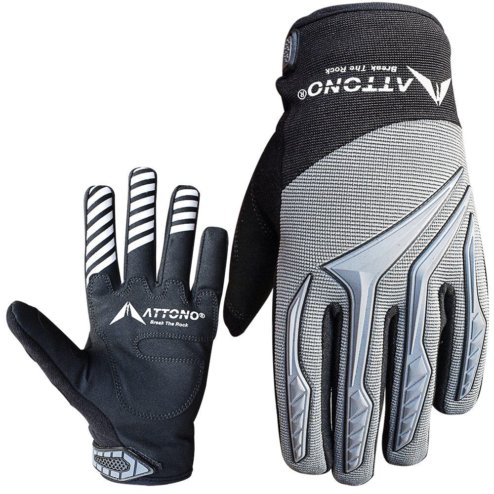 ATTONO Multisporthandschuhe Motocrosshandschuhe Enduro Quad Mountainbike Fahrrad Handschuhe - grau