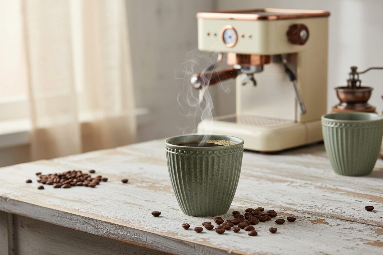 Greengate Becher GreenGate Latte Becher Alice Olivgrün