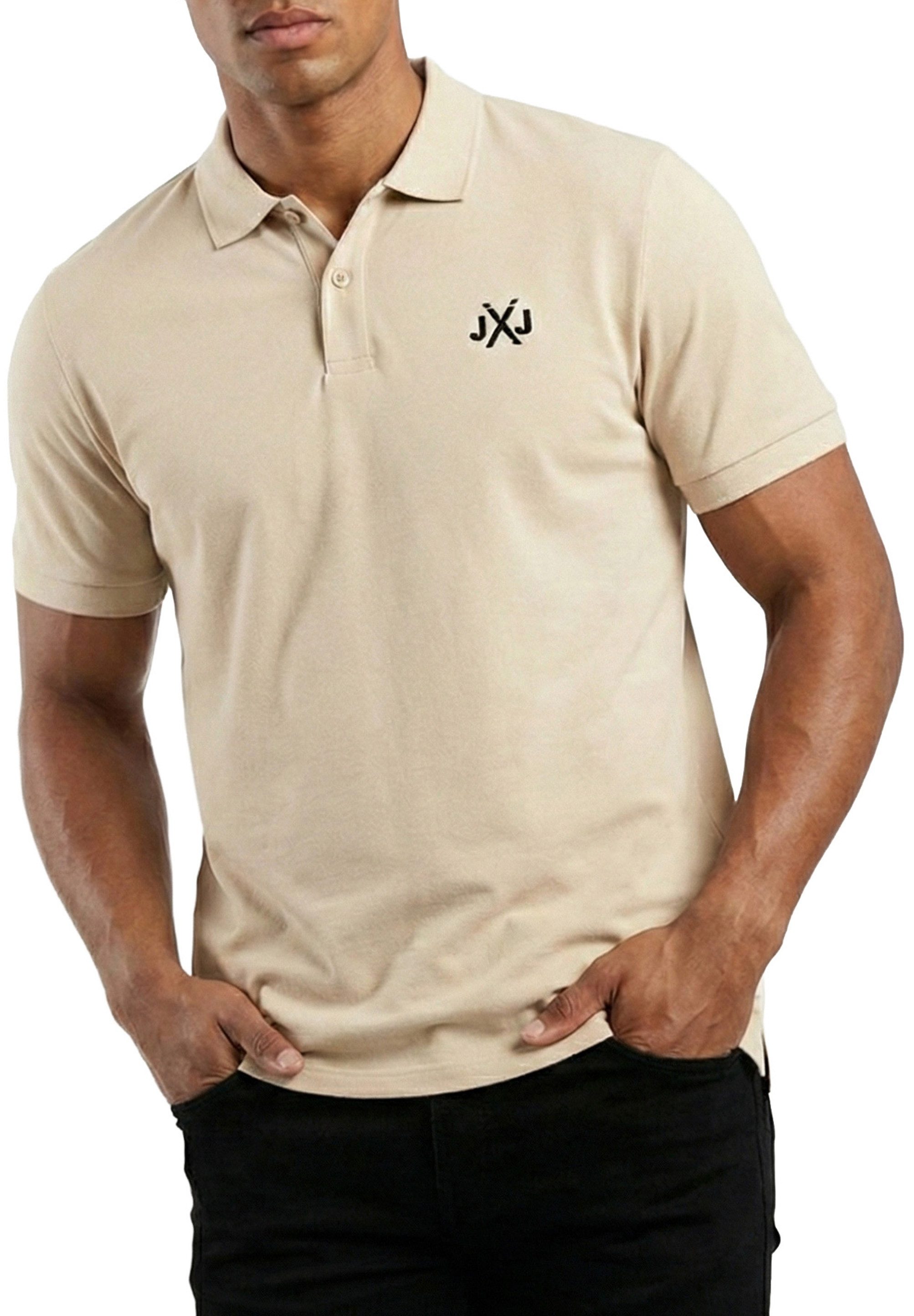 Jack & Jones Poloshirt RISE INFINITY POLO Kurzarm Hemd aus Bauwolle Polohemd mit Print T-Shirt mit Kragen