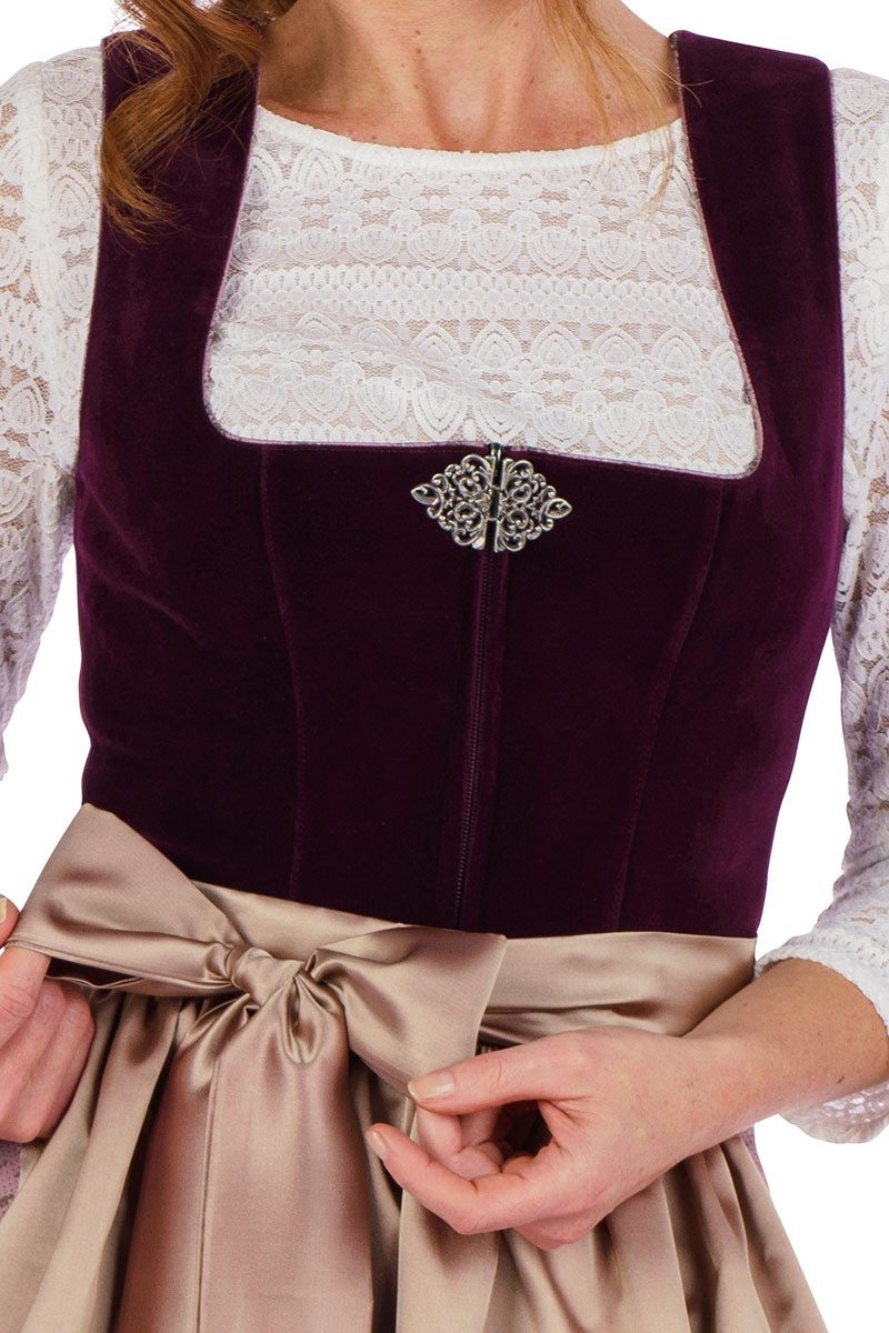 MarJo Dirndl Samt Dirndl 2tlg. - SABINE - brombeer/mauve/macchiato günstig online kaufen