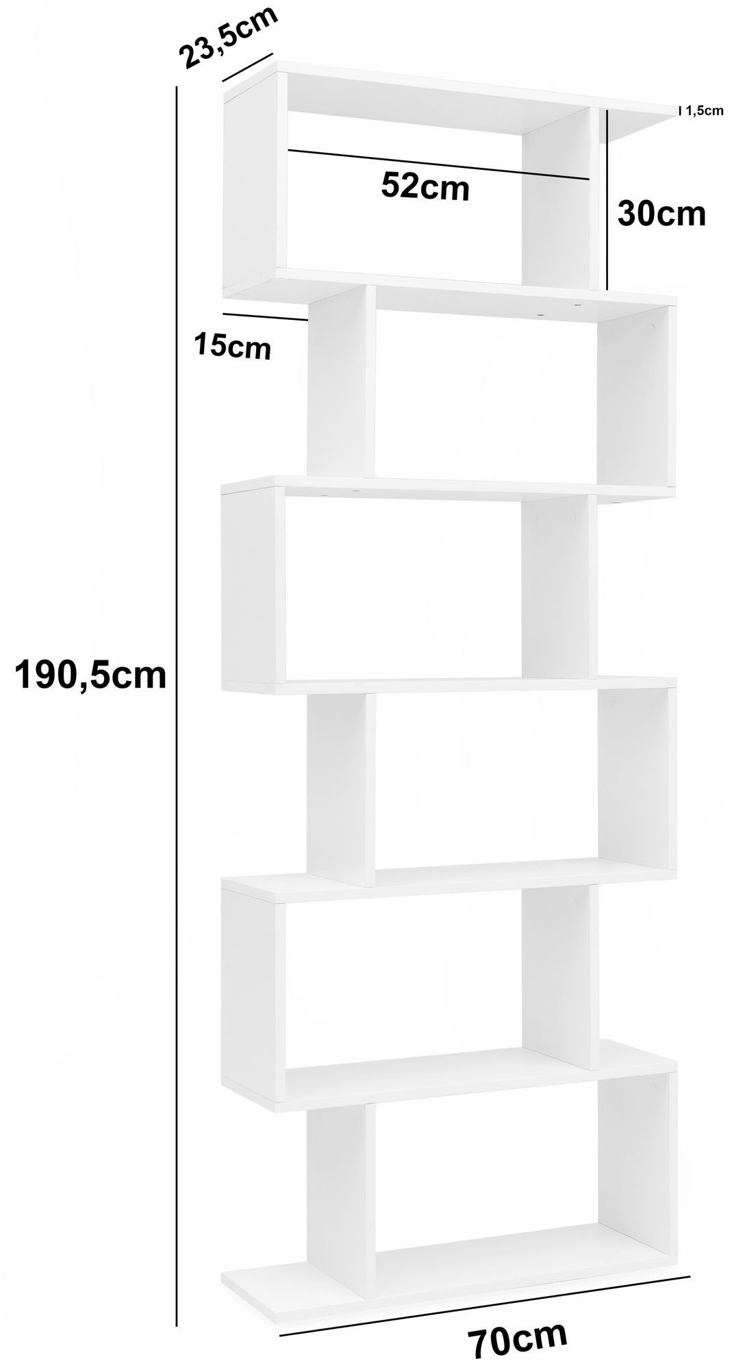 WL5.691 Kommode, 23,5 Aktenregal 6 x cm weiß, Freistehend, Bücherregal Modernes Offen 190,5 weiß, 70 190,5 23,5 x x Standregal WL5.691 Kleine x cm Design Spanplatte 70 Bücherregal möbelando Fächer, Bücherregal Aufbewahrungsregal