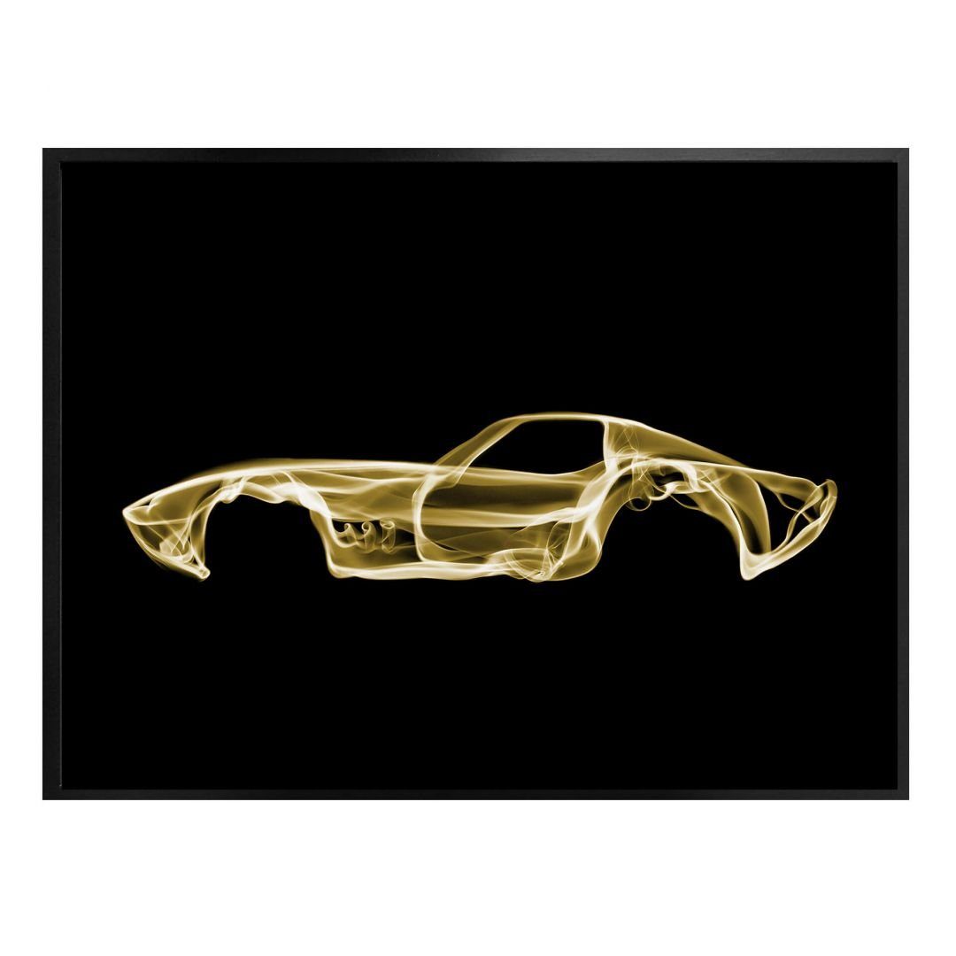 K&L Wall Art Poster Poster Mielu Neon Streets Kult Retro Auto Nebel Rennwagen, Wohnzimmer Wandbild modern