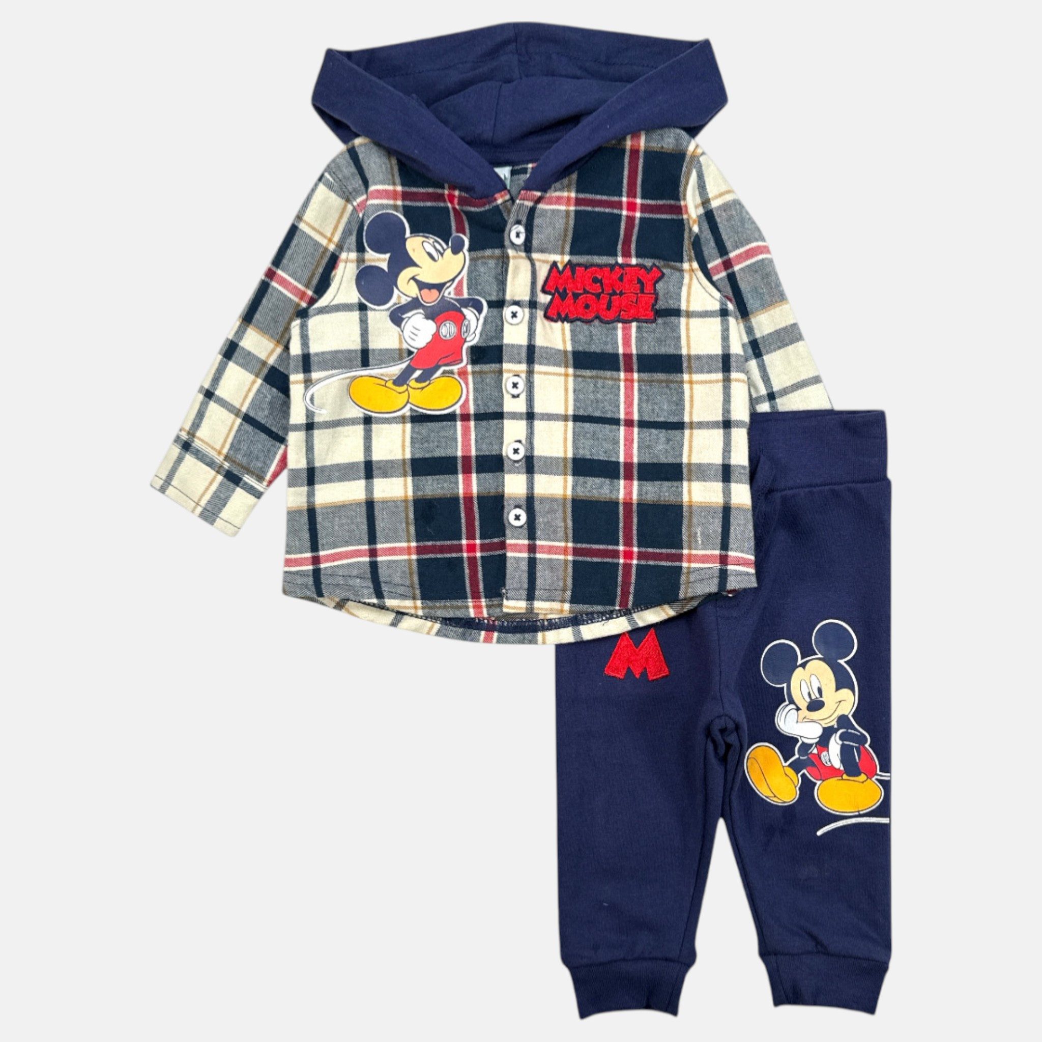 Disney Mickey Mouse Shirt & Hose Mickey Hoodie + Jogger Hose 2 Teile Baby Set 3 - 24 Monate 2 Teile Mickey Jungen Baby Hose + Jacke