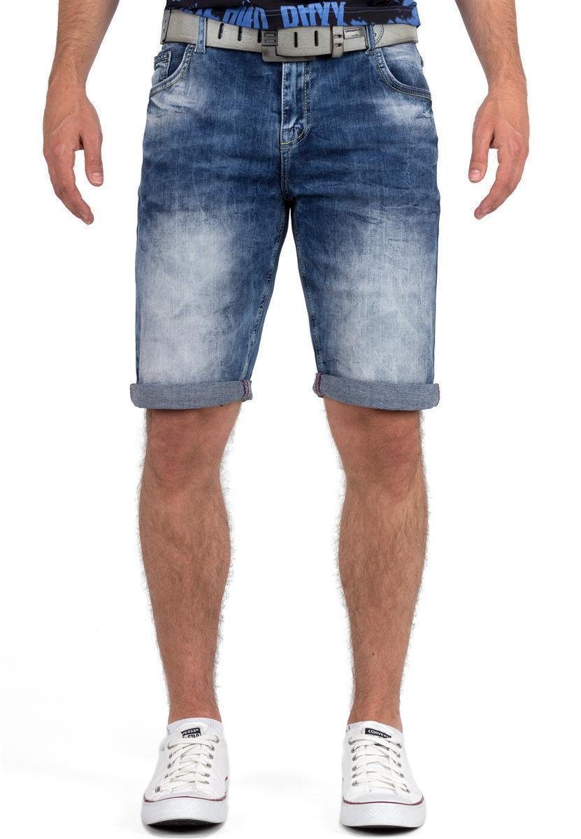 Jeansshorts Herren Kurze Hose 21CB17-BANS Blau W29