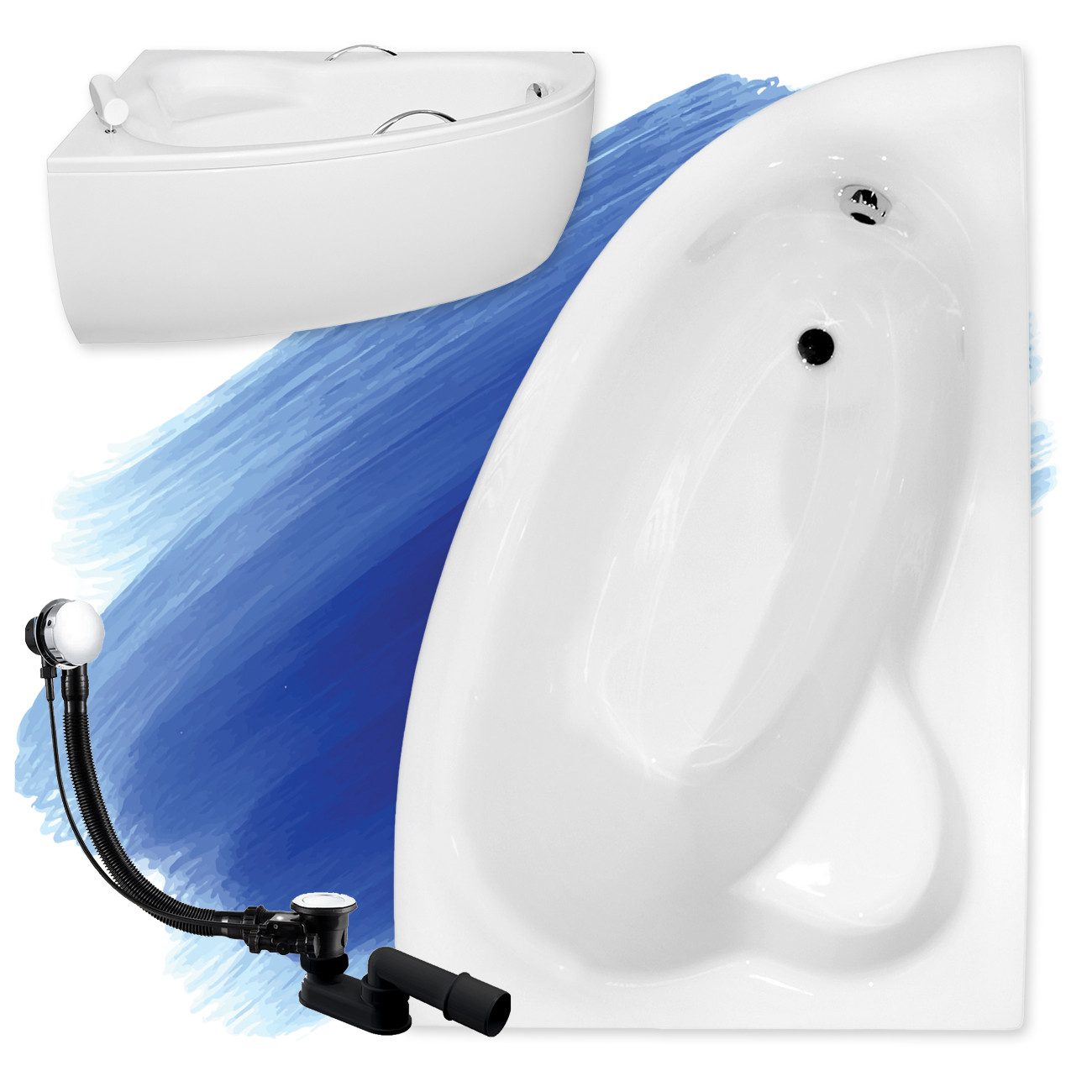 KOLMAN Badewanne Eckbadewanne Natalia 150x100, (Links/Rechts), günstig online kaufen
