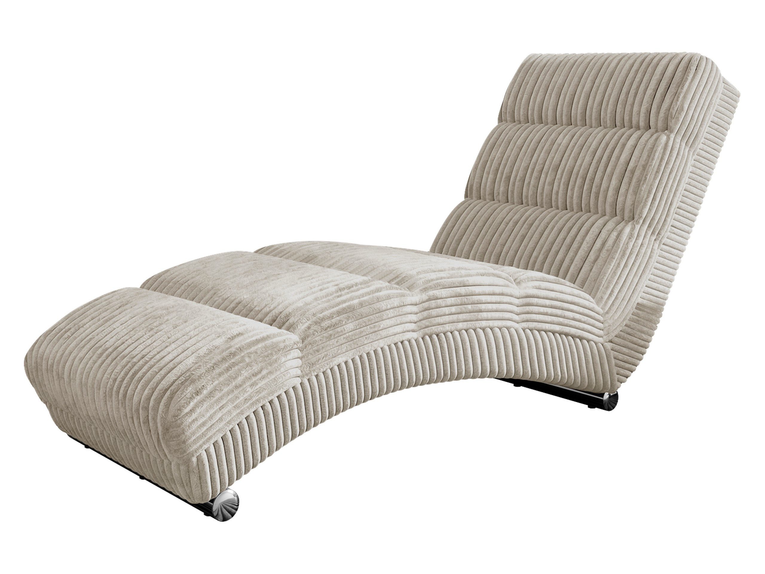 MIRJAN24 Sessel Holiday Cord Bis, 180x62x84 cm, verchromte Füße