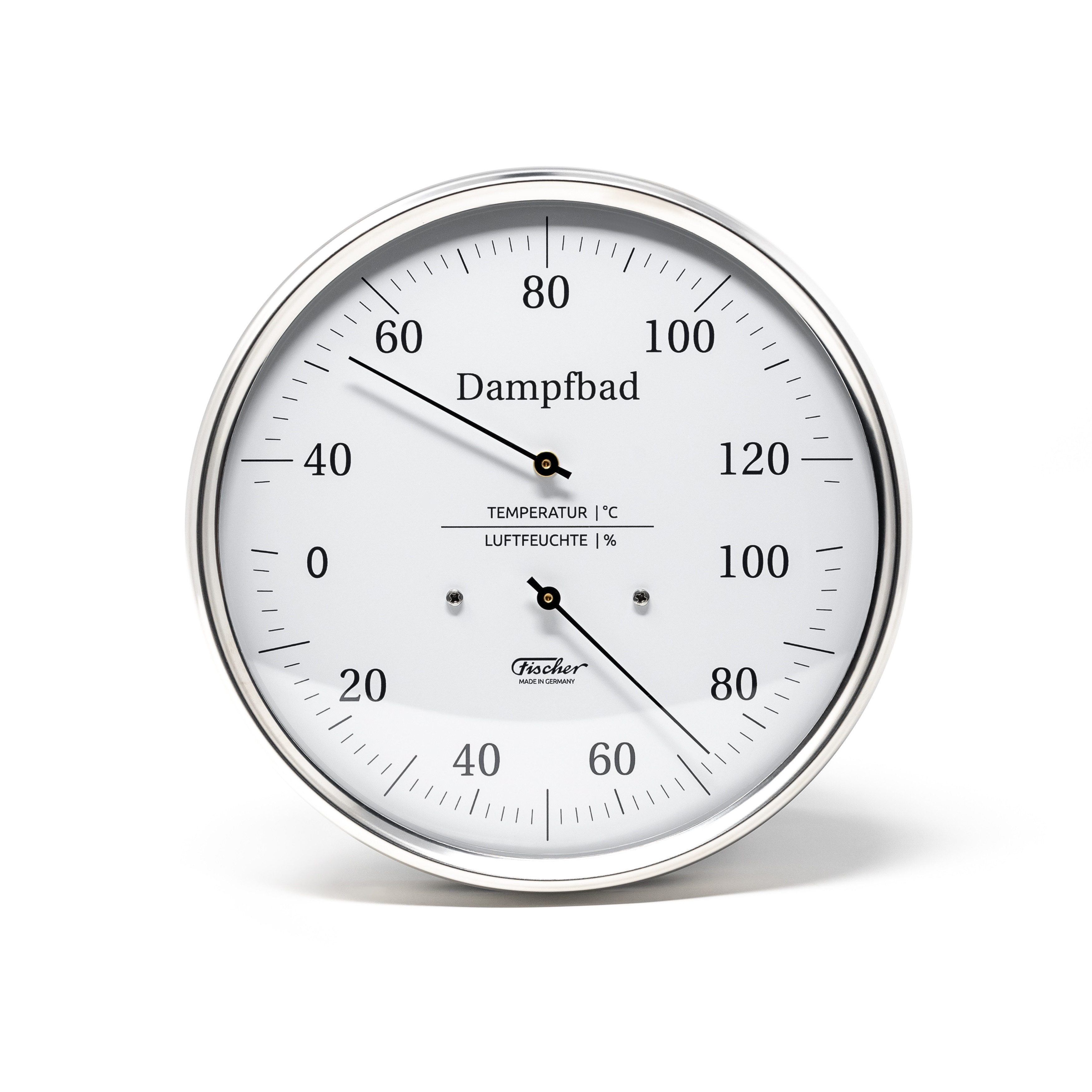 Fischer Klimamesser Fischer 182.01 Sauna-Thermohygrometer 130 mm Edelstahl Made in Germany