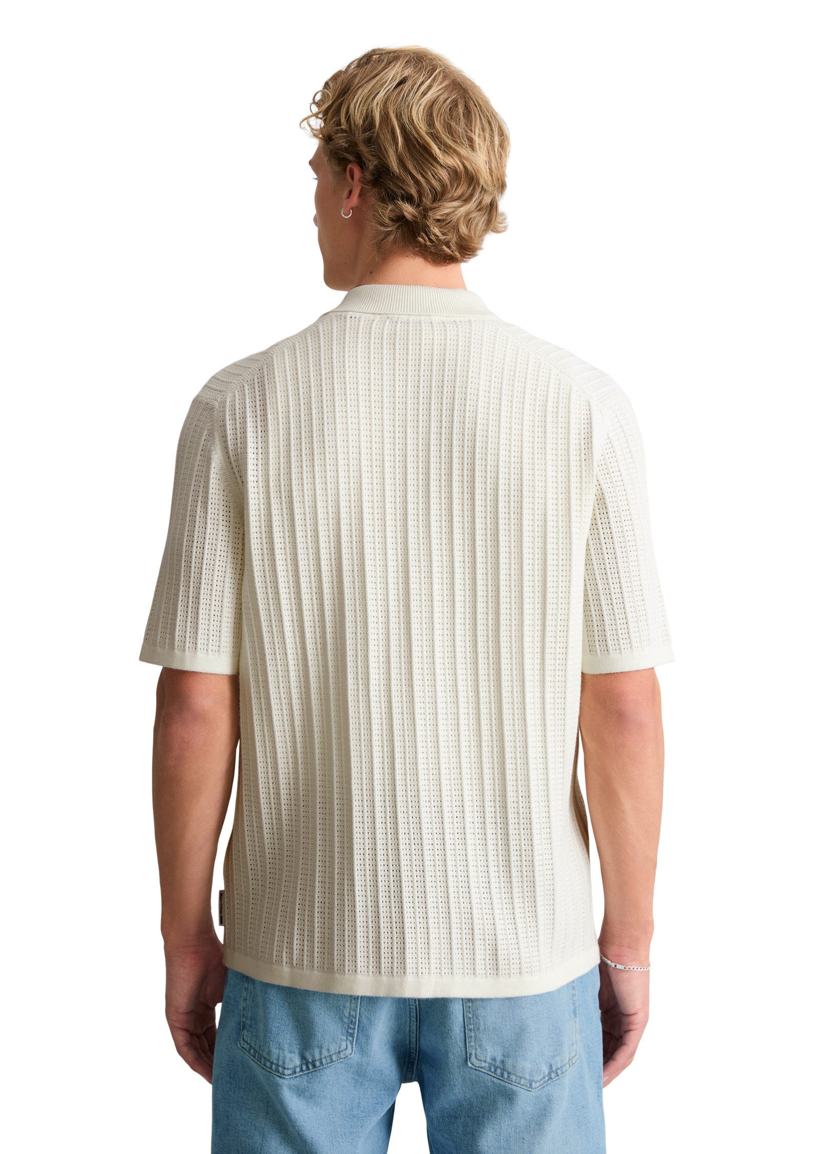 Marc O'Polo DENIM Kurzarmhemd mit Lochstruktur