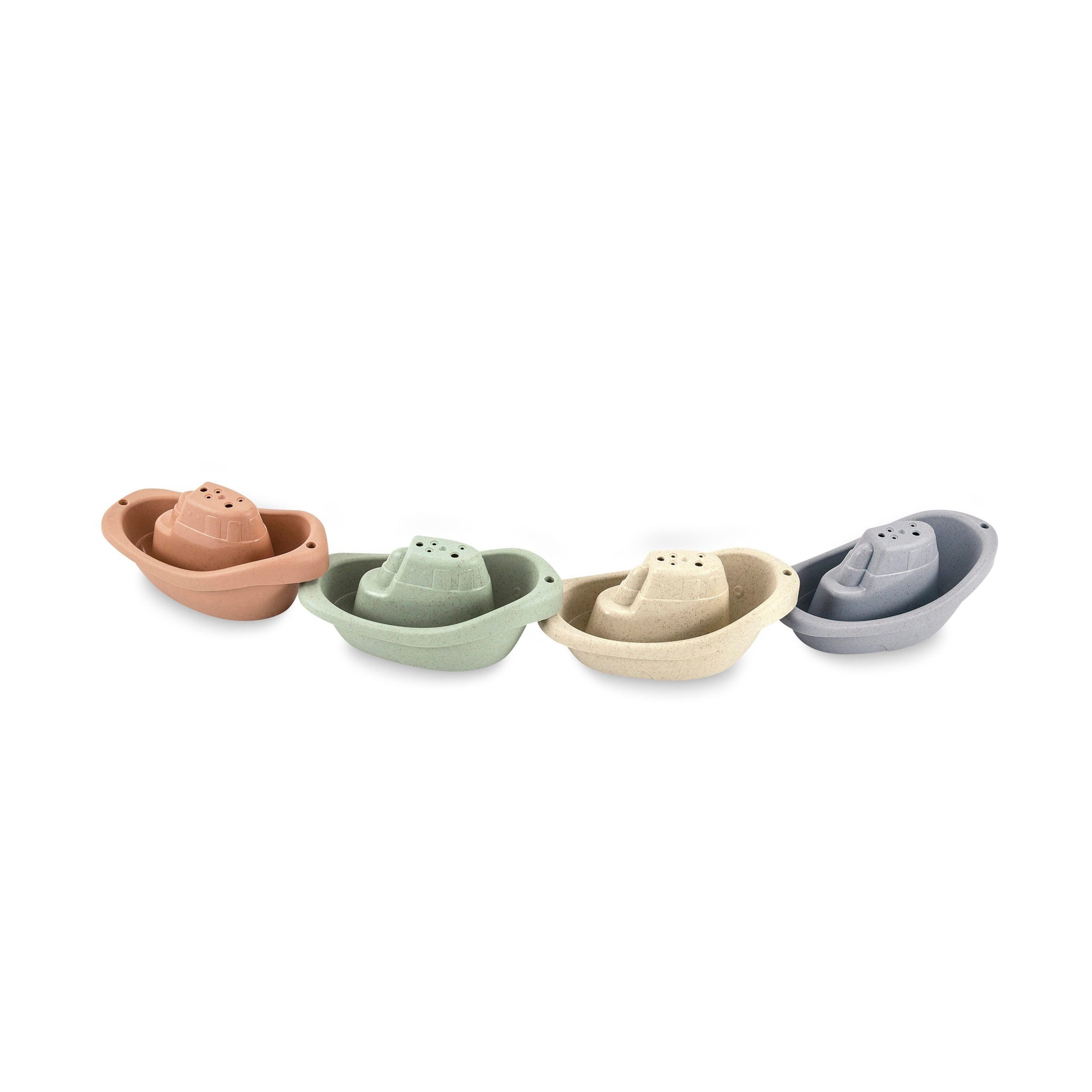 FILIBABBA Kinderspielboot Stapelboote (4-tlg), Vielseitig: für Zuhause, Sandkasten & Badewanne, 100 % BPA-frei