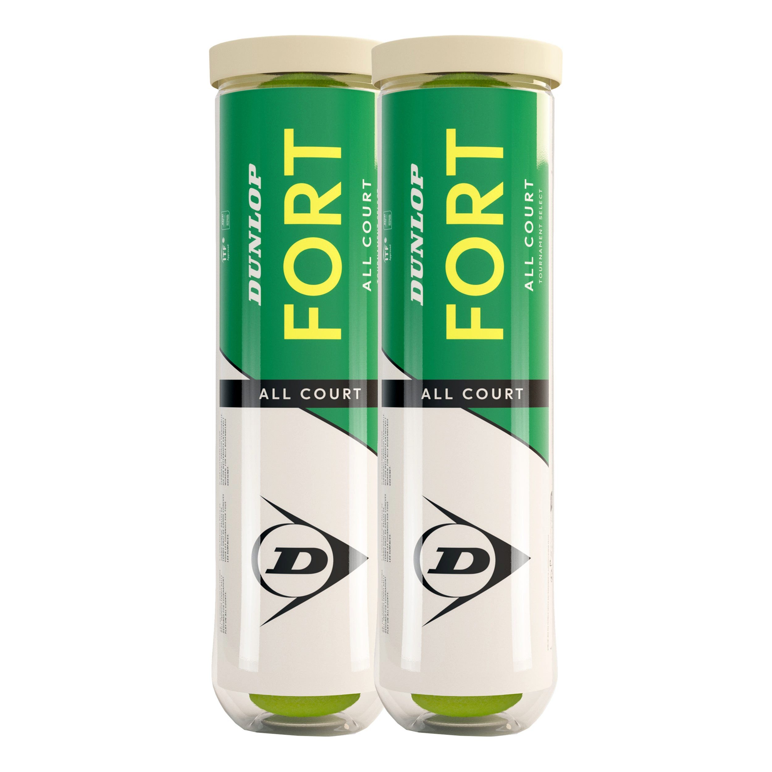 Dunlop Tennisball Fort All Court - 4 Tennisbälle - Innendruckball - (2x 4er Dose)