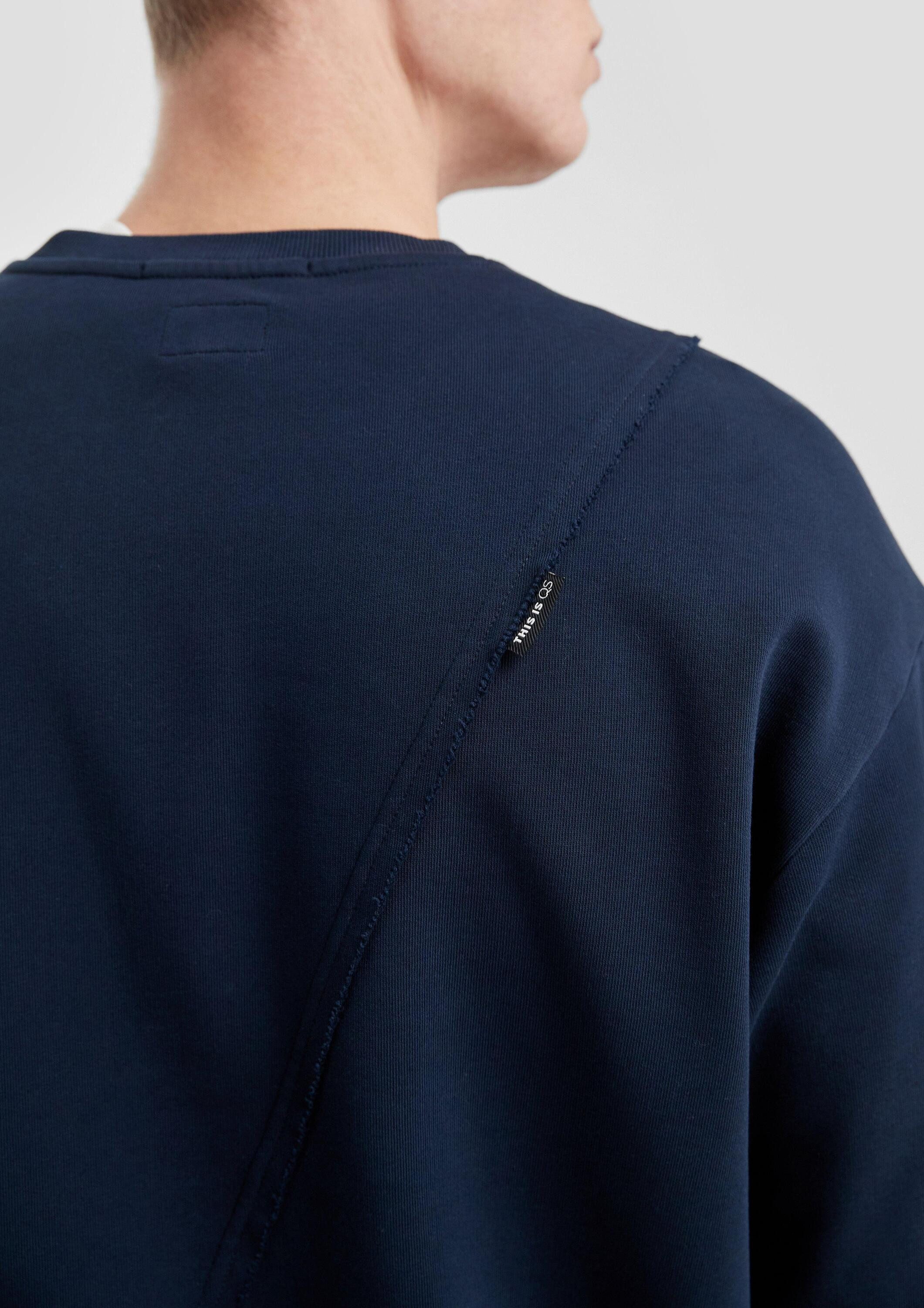 QS Sweatshirt Sweatshirt Sweatshirt mit asymmetrischer Teilungsnaht