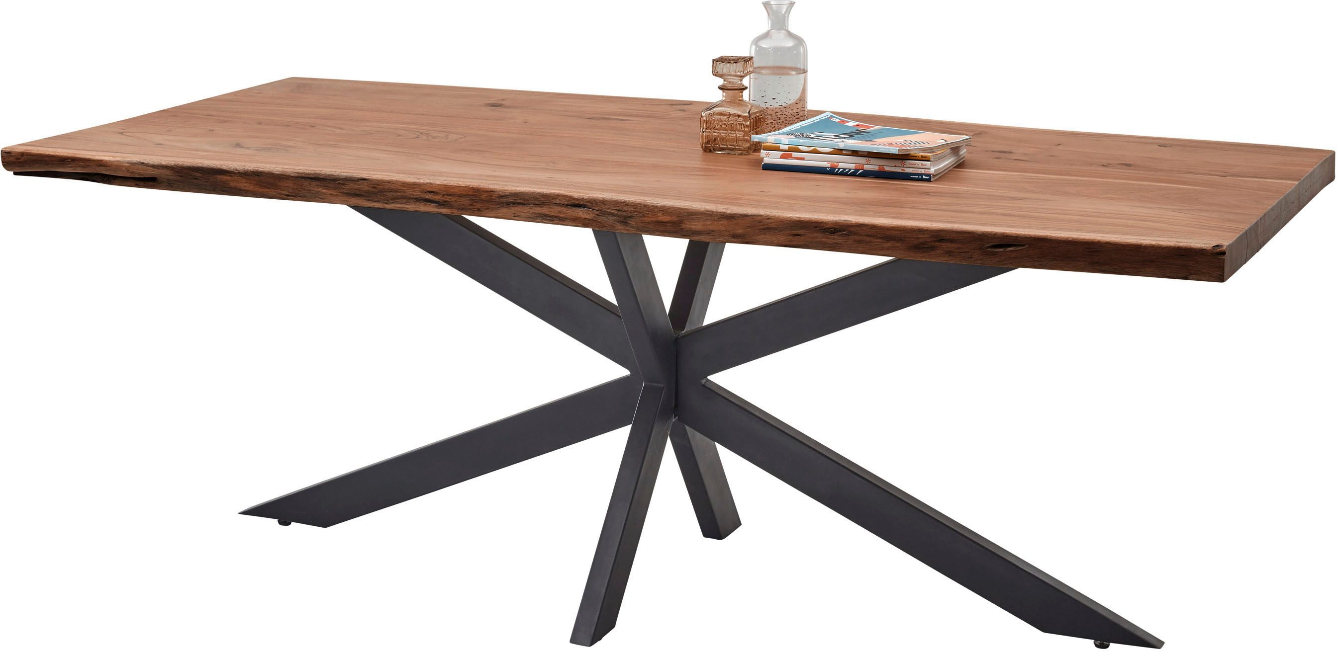 Stolkom Esstisch "Jaro" 200 cm breit mit Massivholz mit Baumkante günstig online kaufen