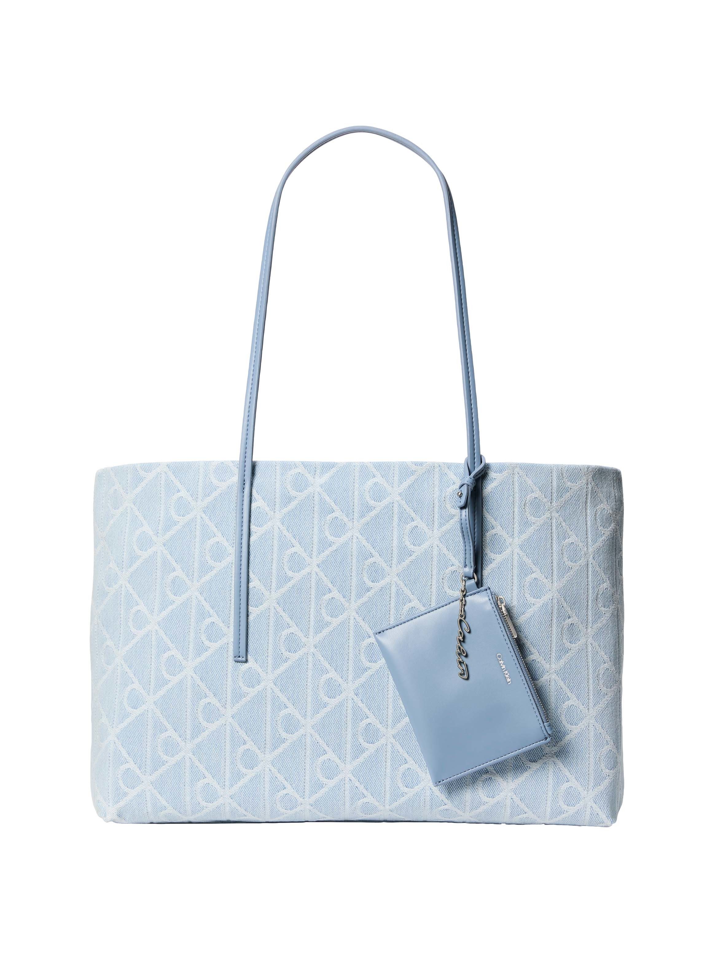 Calvin Klein Tragetasche EMBLEM AOP DENIM TOTE W/ POUCH (Set, 2-tlg), Schultertasche, Umhängetasche mit Reißverschluss-Täschchen, 2 tlg.