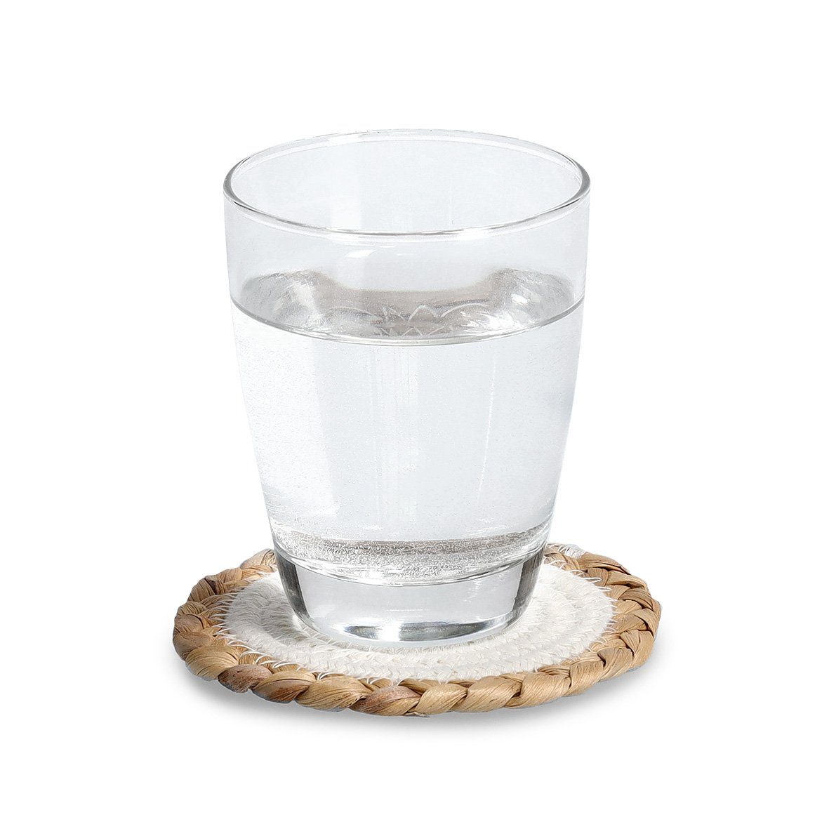 Zeller Present Glas untersetzer "Boho Kitchen, Baumwolle / Maisblätter, Baumwolle, natur/weiß