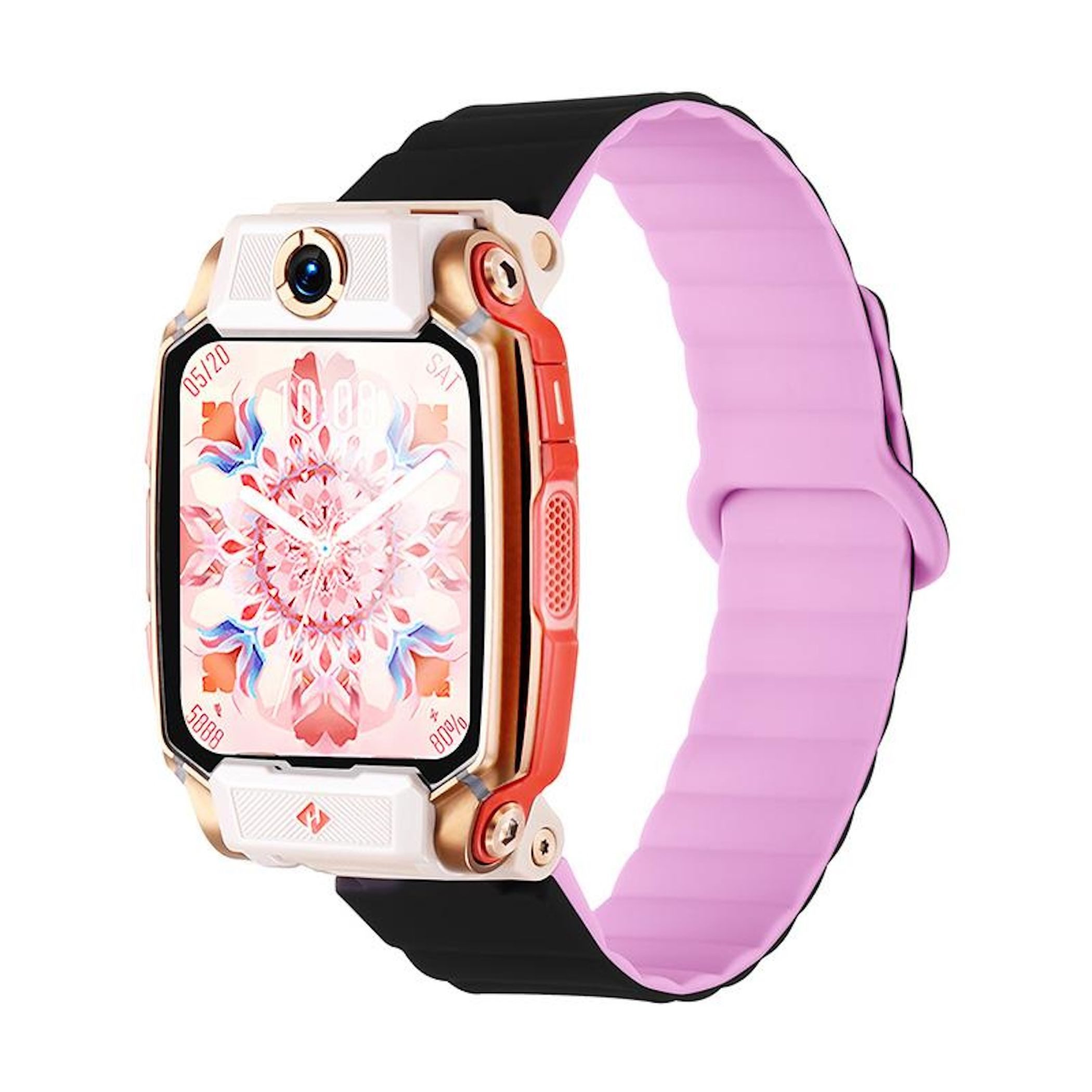 Wigento Smartwatch-Armband Für Imoo Watch Phone Series Two Color Magnetisches Silikon Armband, Magnetverschluss, zweifarbig, verstellbar