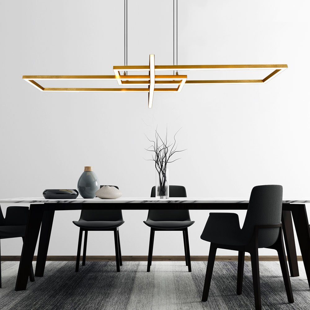 TRIO Leuchten LED Deckenleuchte, Leuchtmittel nicht inklusive, LED Design Decken Pendellampe messing matt Wohn Ess Zimmer Beleuchtung
