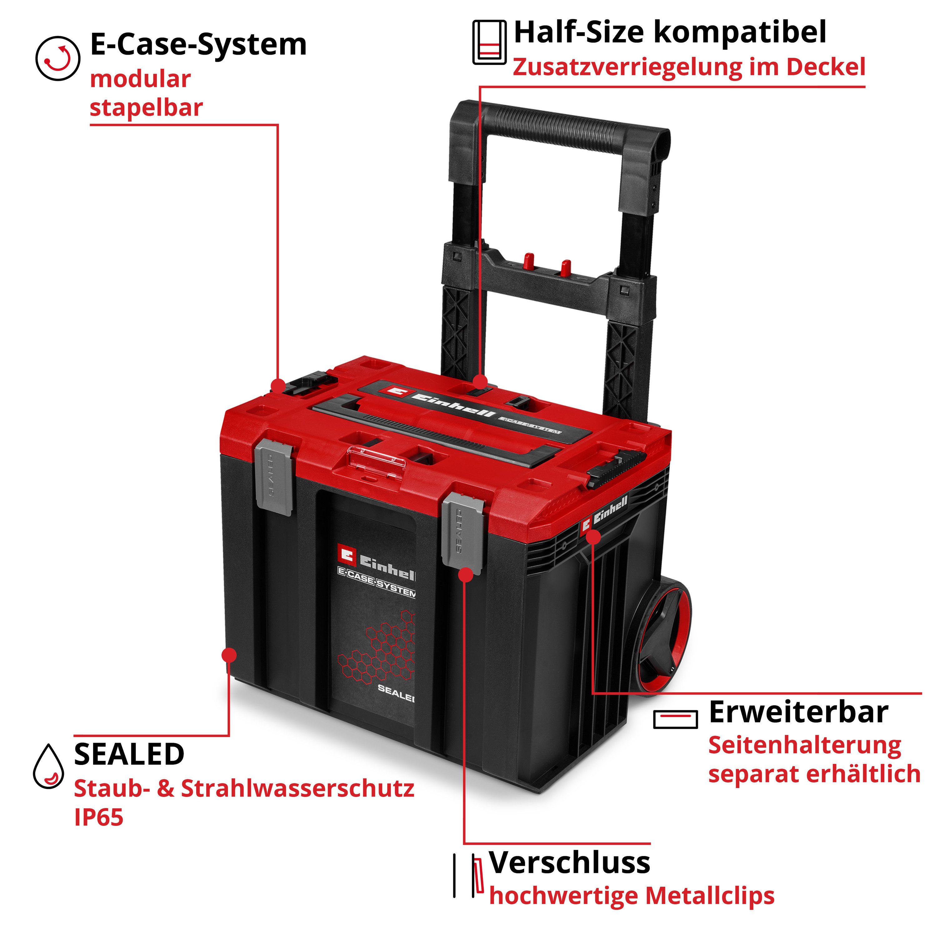 Einhell Werkzeugkoffer E-Case L with wheels SEALED