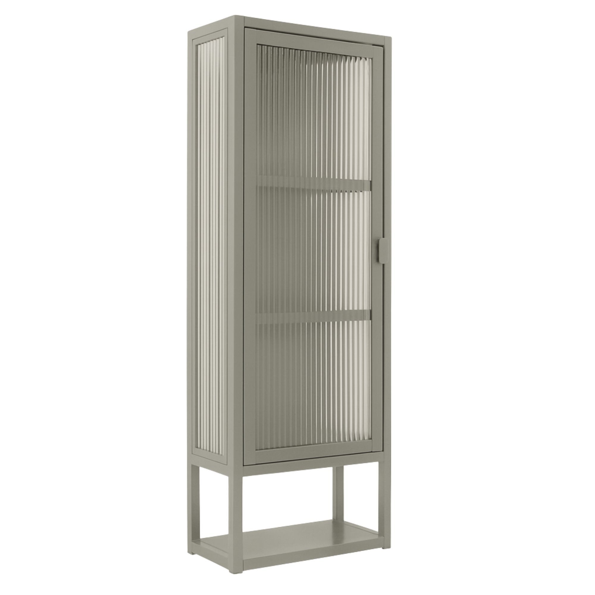 osoltus Raumteiler osoltus Wandschrank Riffelglas Stahl Regal cube warm grey Industrial