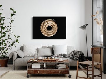 Sinus Art Leinwandbild 120x80cm Wandbild auf Leinwand Weiße Kettennatter Schlange schwarzer H, (1 St)
