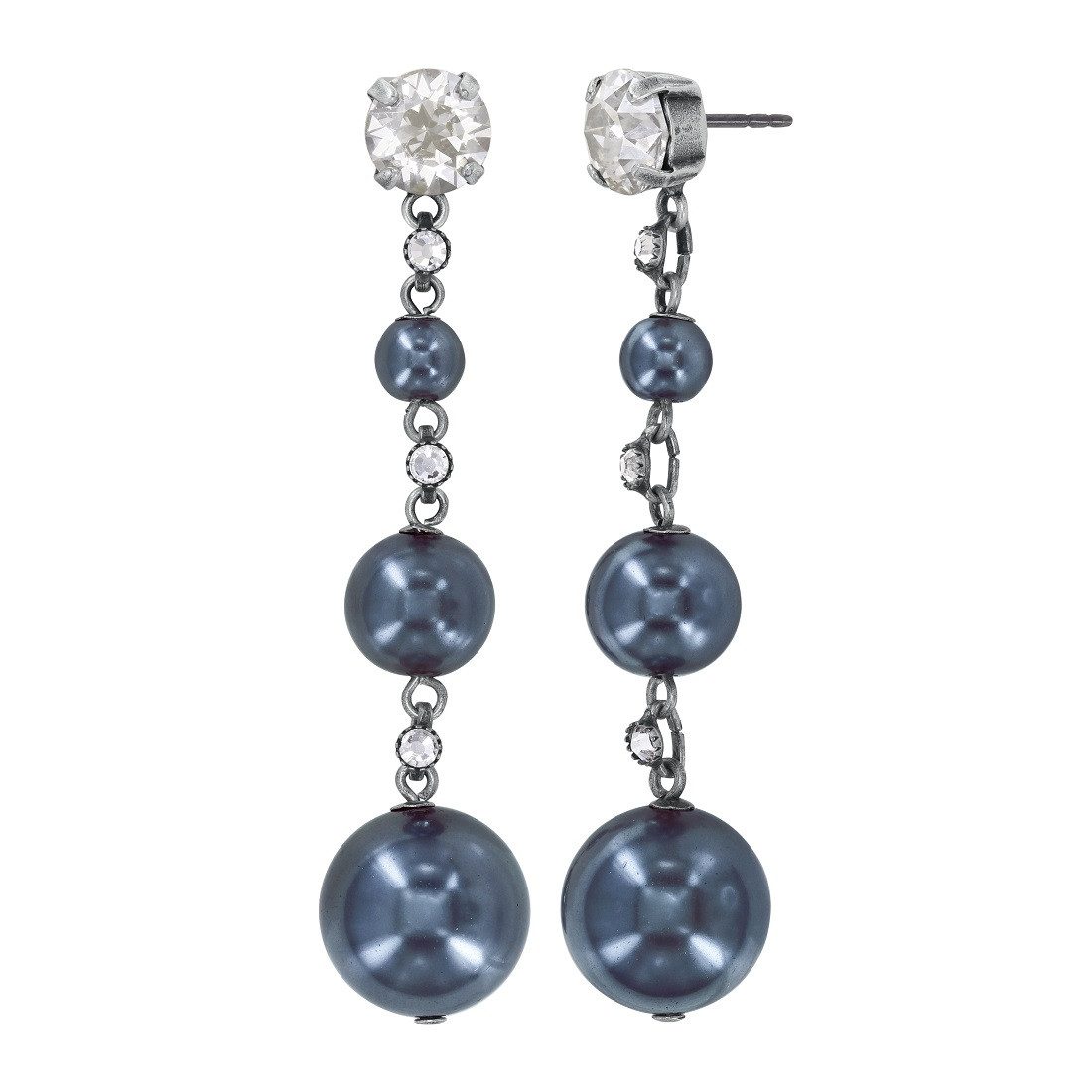 KONPLOTT Paar Ohrstecker Konplott: pendelnde Ohrstecker Spikes and Pearls - very long