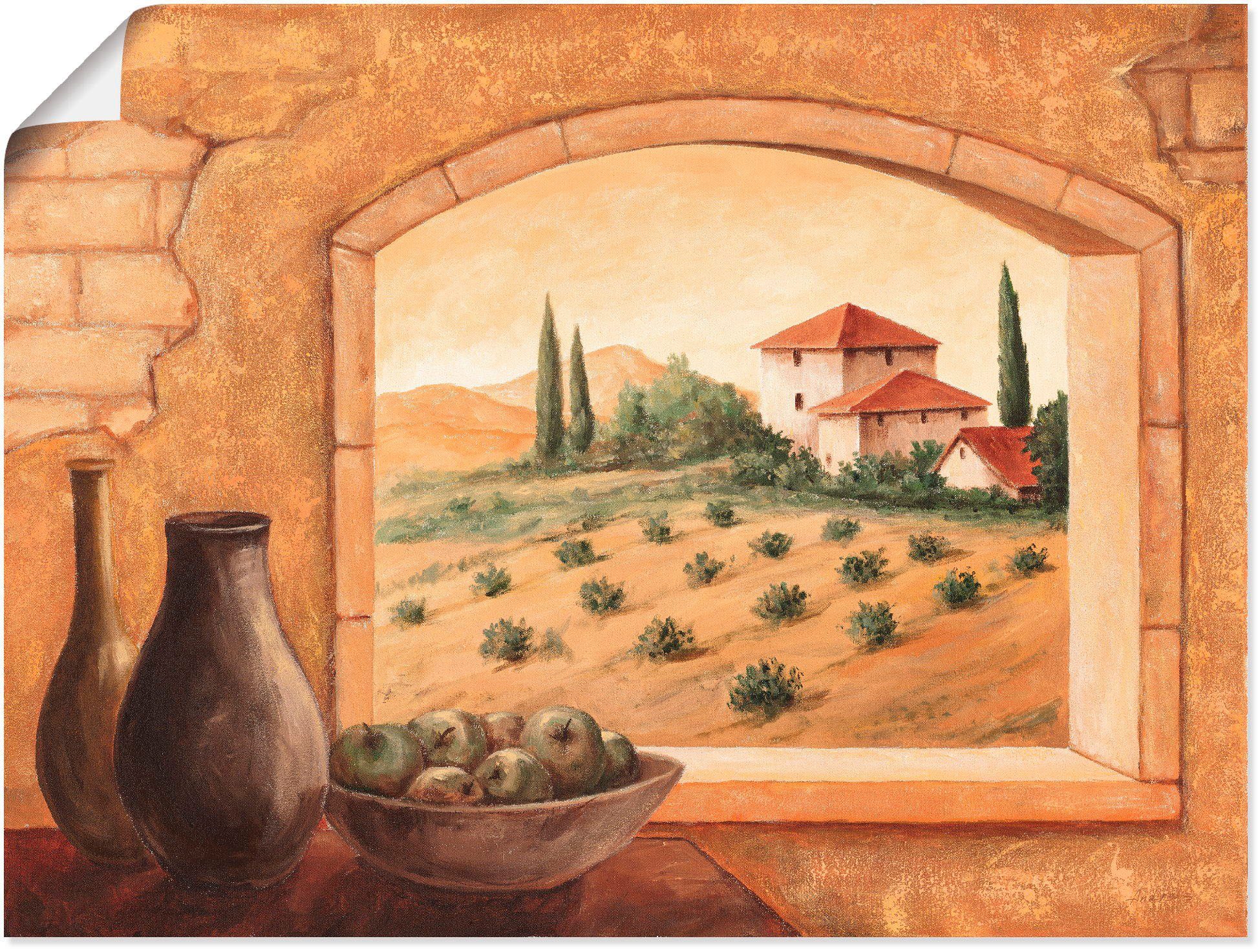 Wandbild Alubild, oder als in St), Toskana, Artland Poster Wandaufkleber Fensterblick Größen (1 Leinwandbild, versch.