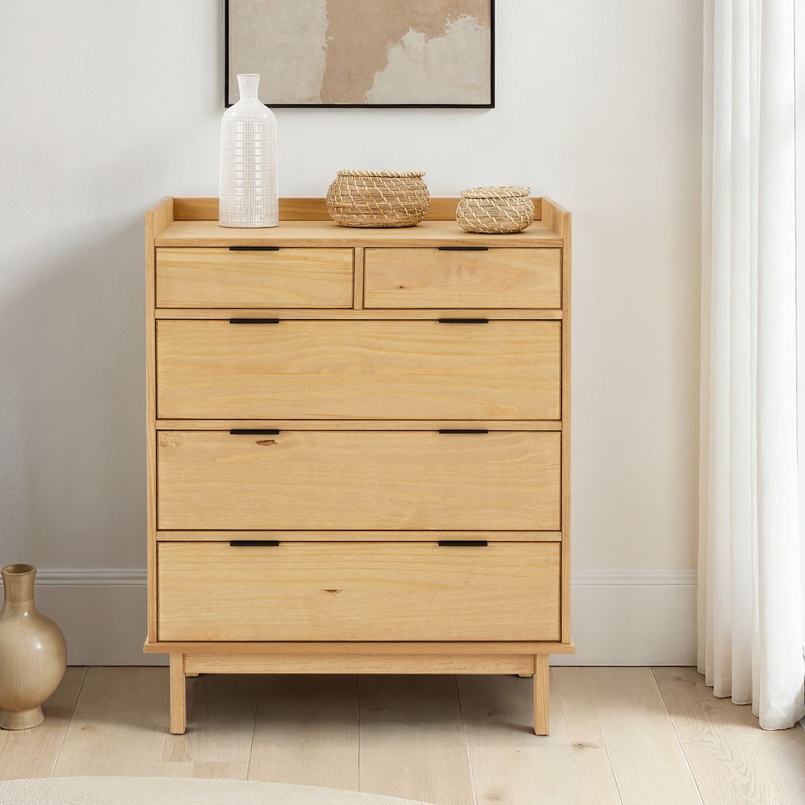 IDIMEX Kommode TEPERA, Schubladenschrank aus Massivholz mit Stauraum, Gebeizt/Gewachst