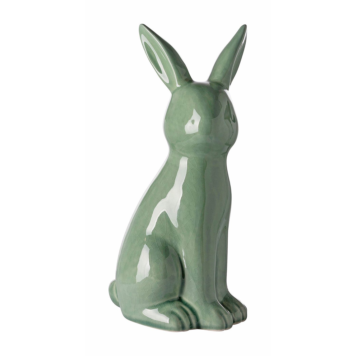 Fink Dekofigur FABIUS Figur - grün - Keramik - H. 25cm x B. 10,8cm - Dekohase (1xDeko Hase, Figur - Schmuckfiguren), Декоративные  фигурки Set - Stilvolle Фигурки & Dekoobjekt für Ihr Zuhause
