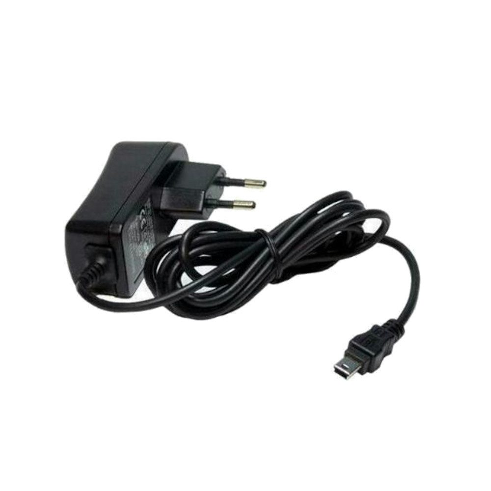 Trade-Shop Ladegerät Ladekabel 5V 1A mit Mini USB Anschluss Netzteil (mit Mini-USB Anschluss und integrierter LED-Ladestandsanzeige)
